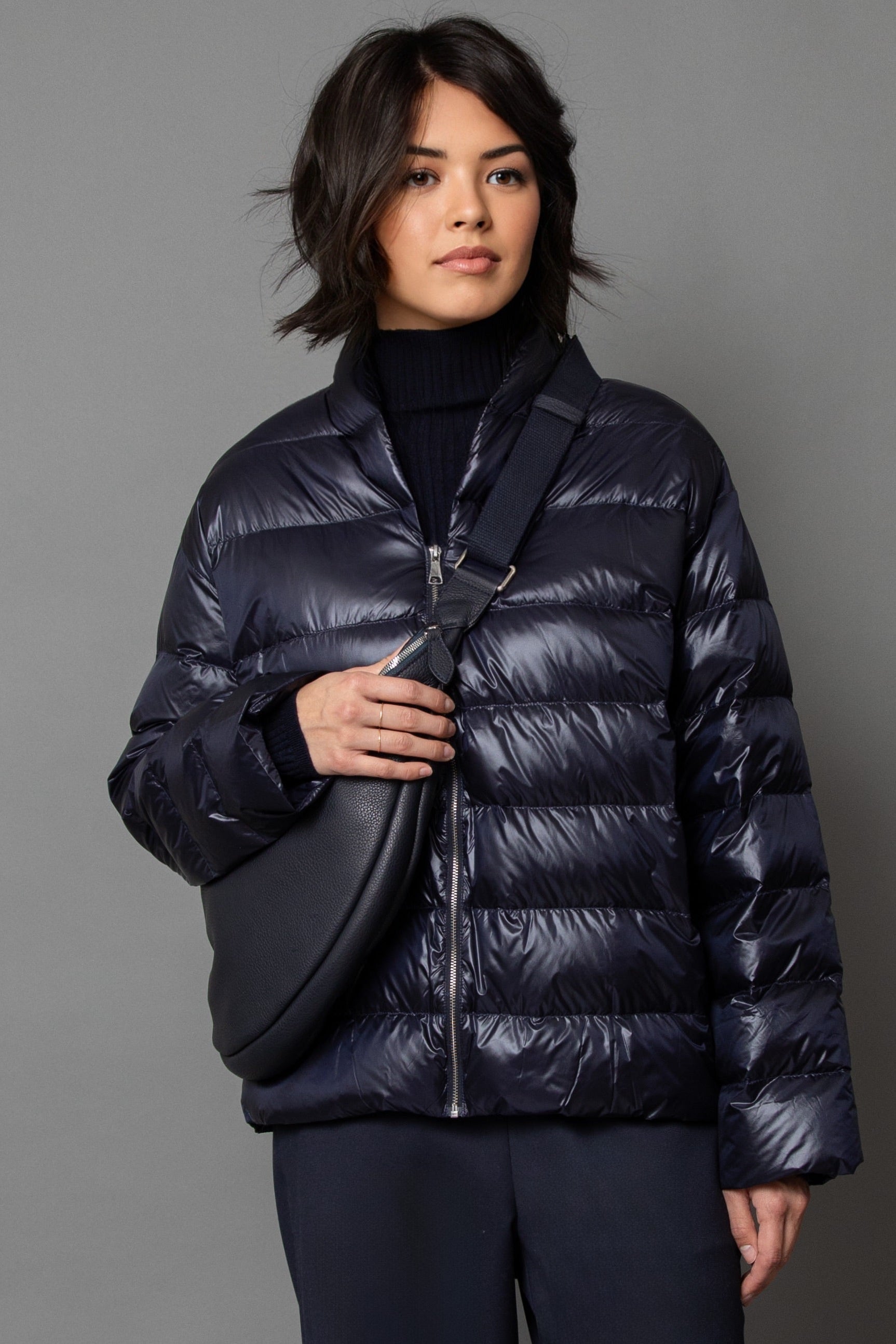 GEMMA ITALIAN LEATHER CROSSBODY NAVY