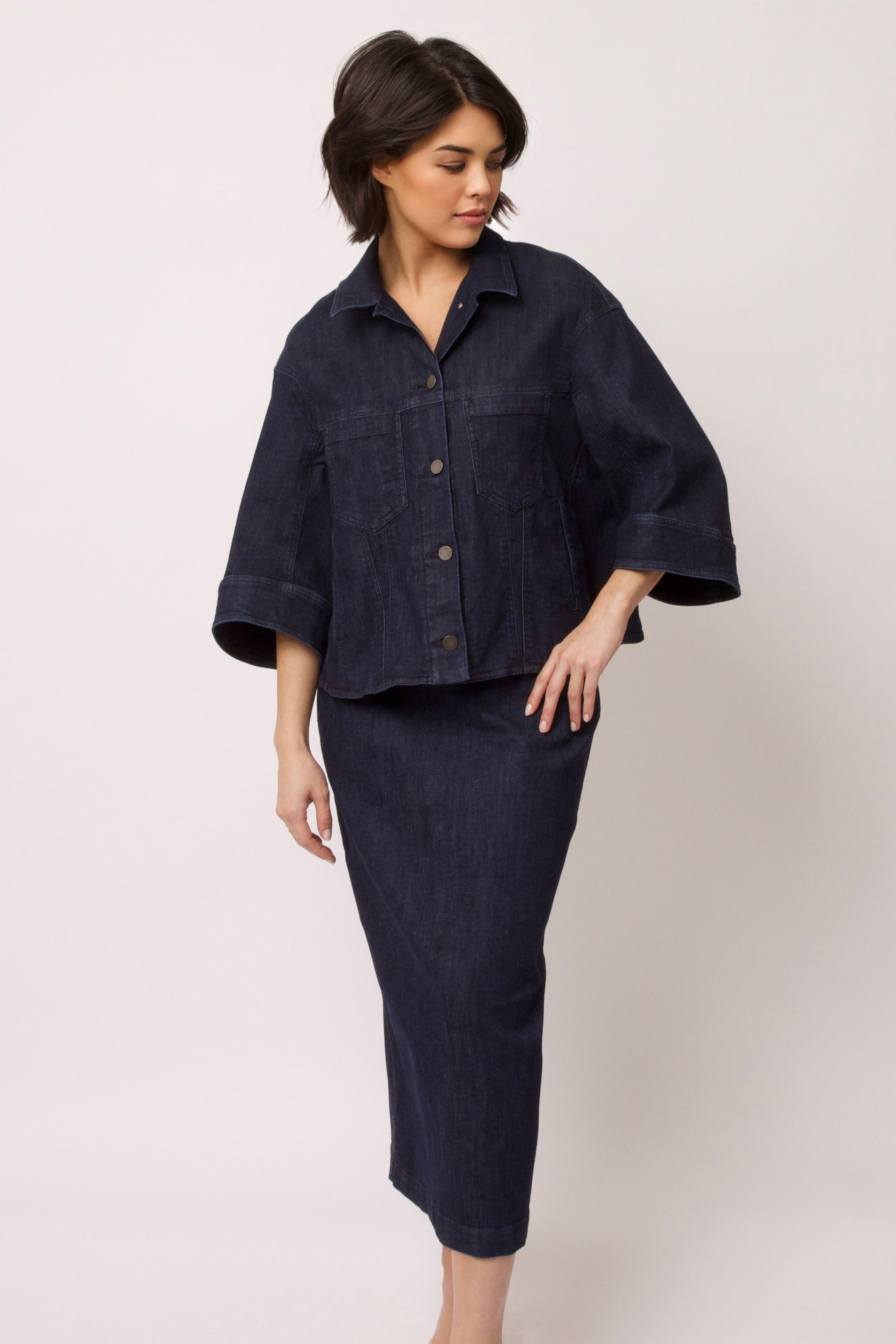 VENETO DENIM JACKET IN ORGANIC ITALIAN COTTON STRETCH