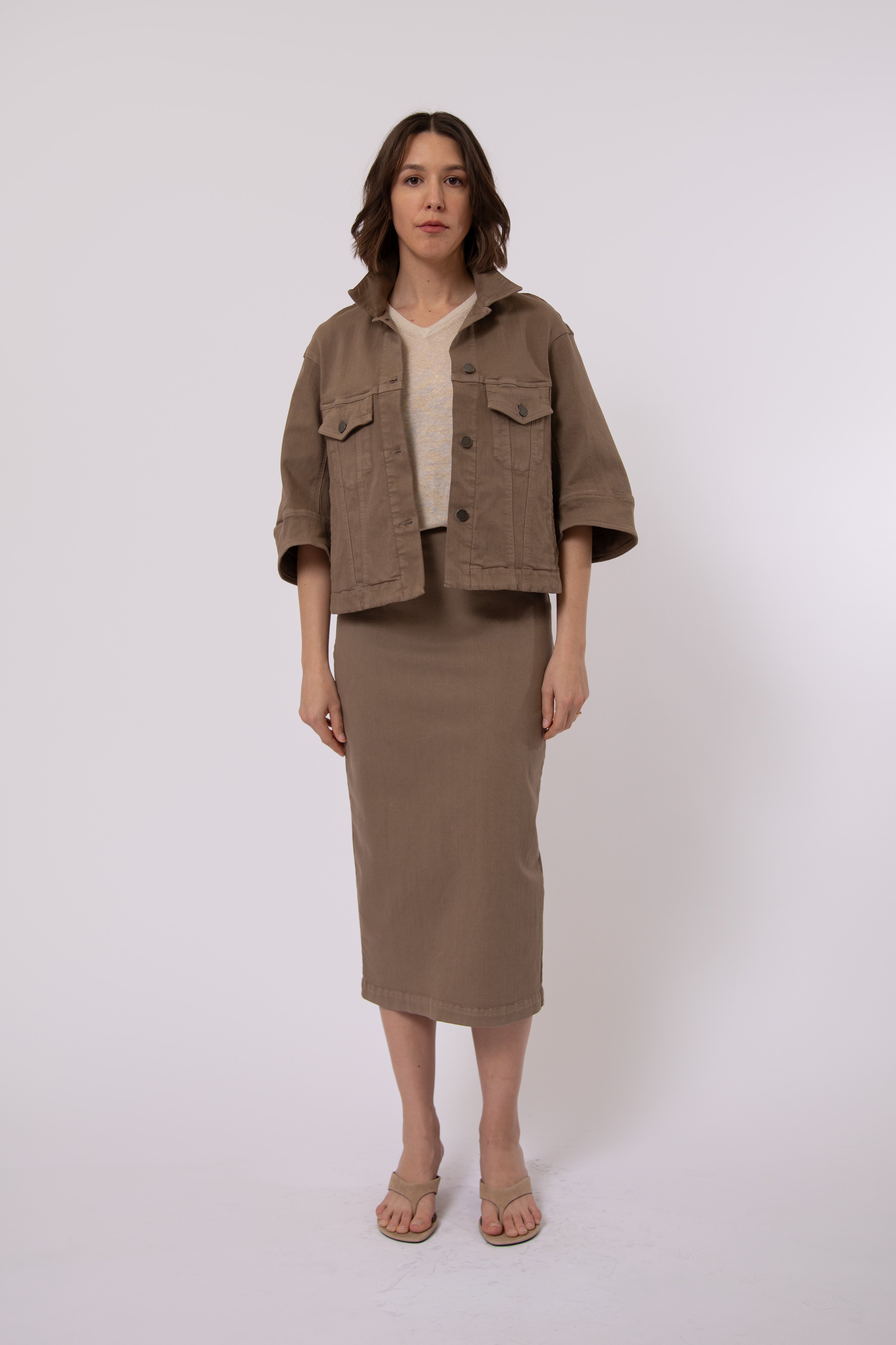 VENETO JACKET GARMENT-DYED ITALIAN STRETCH DENIM