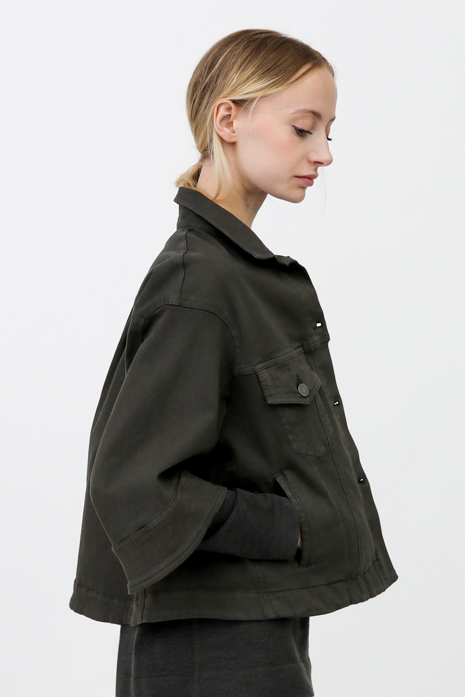 VENETO JACKET GARMENT-DYED ITALIAN STRETCH DENIM