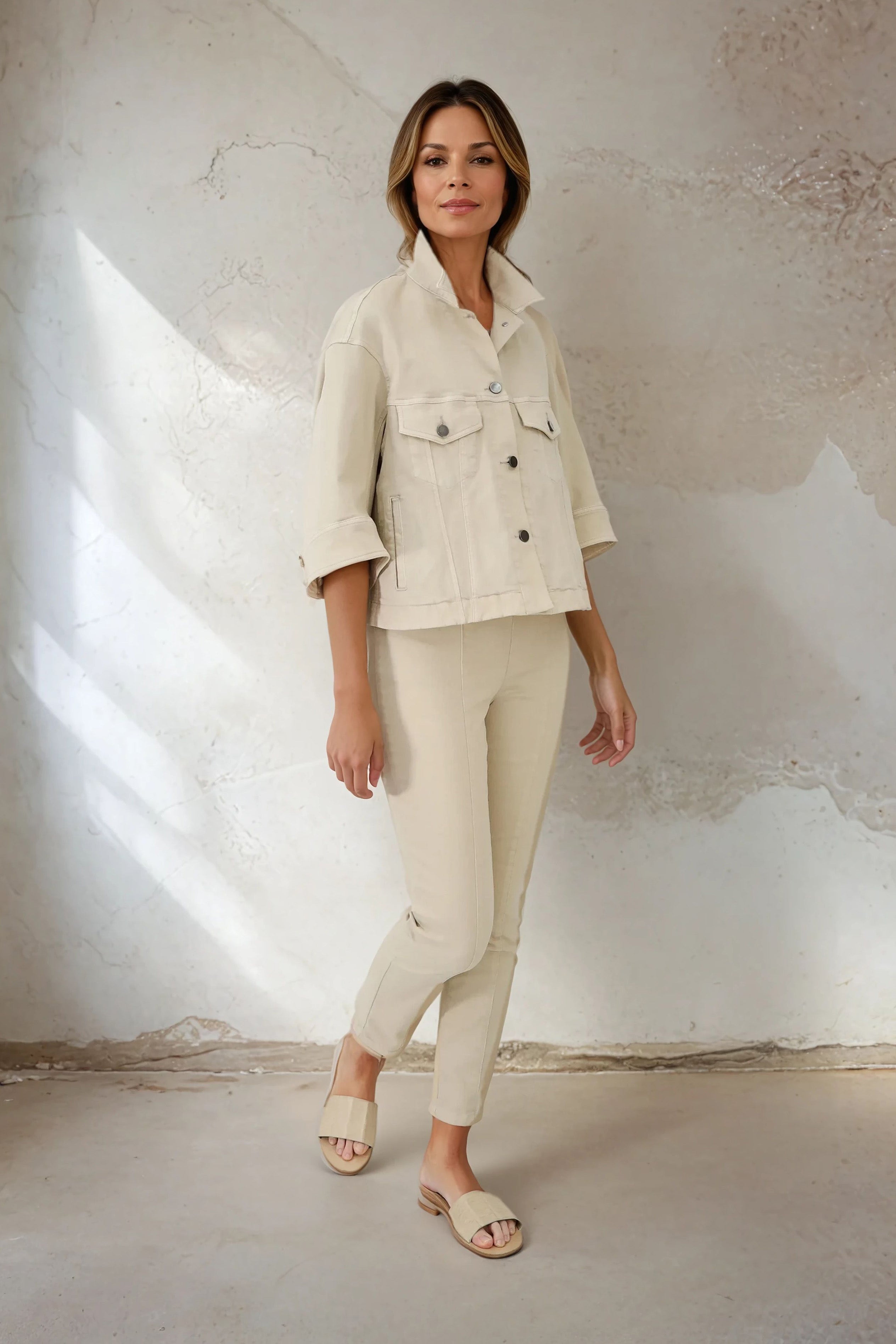 VENETO JACKET GARMENT-DYED ITALIAN STRETCH DENIM