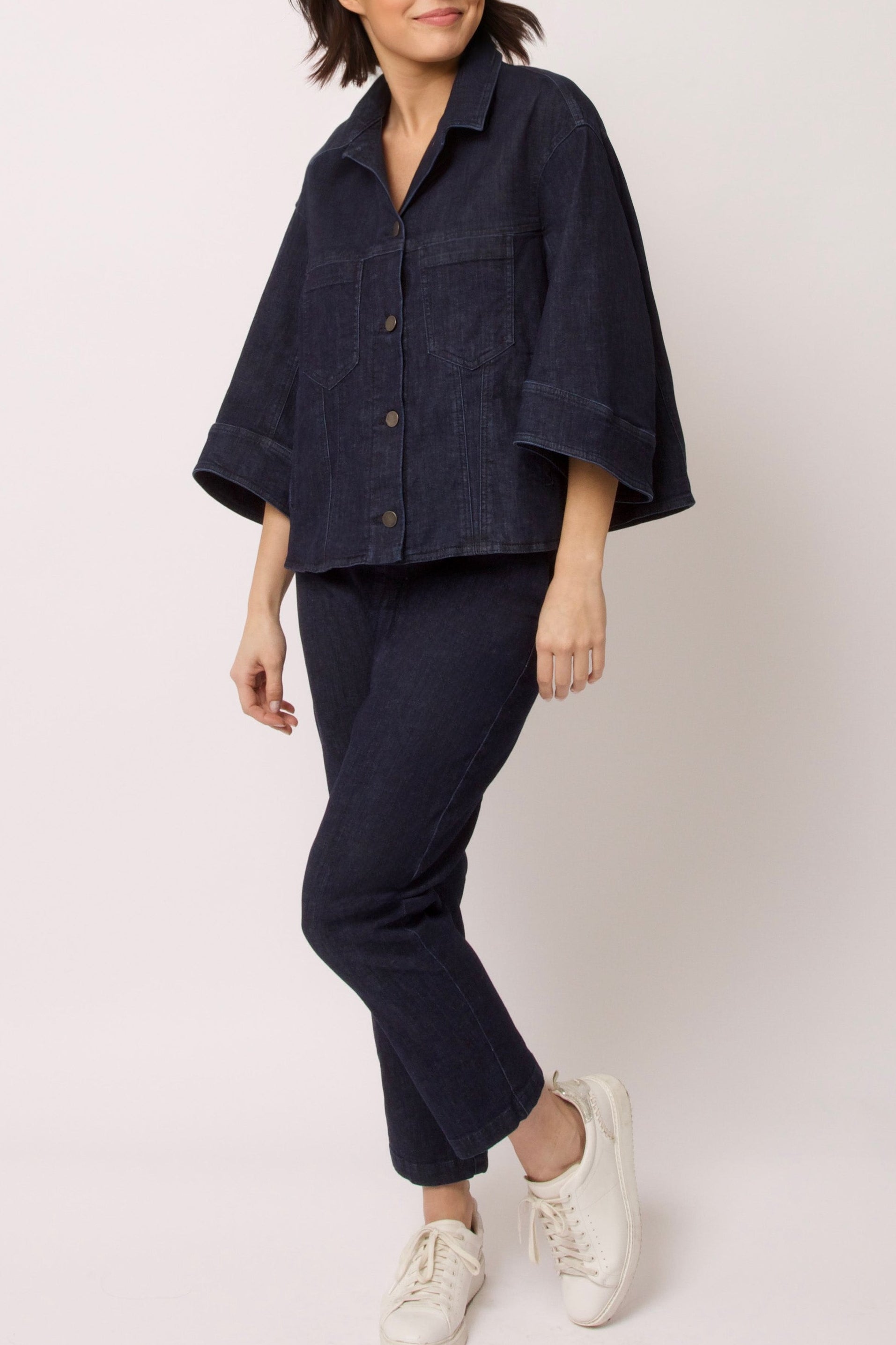 VENETO DENIM JACKET IN ORGANIC ITALIAN COTTON STRETCH