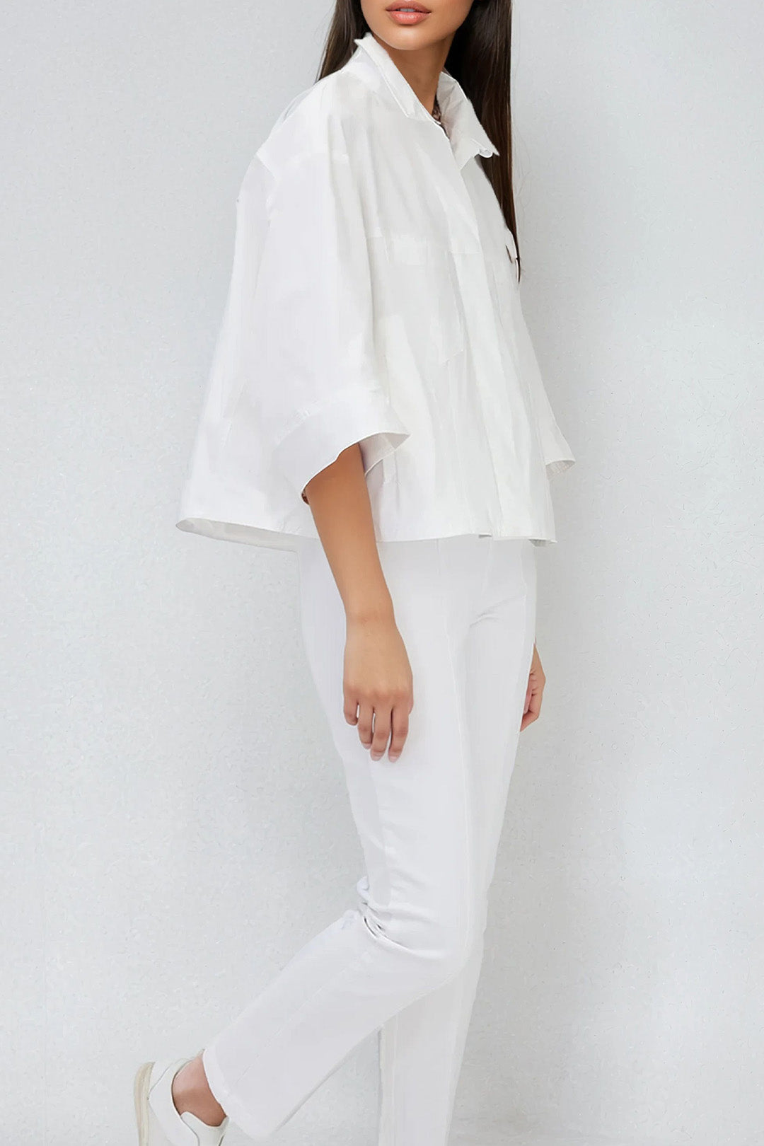 VENETO JACKET IN WHITE ITALIAN FINE STRETCH COTTON