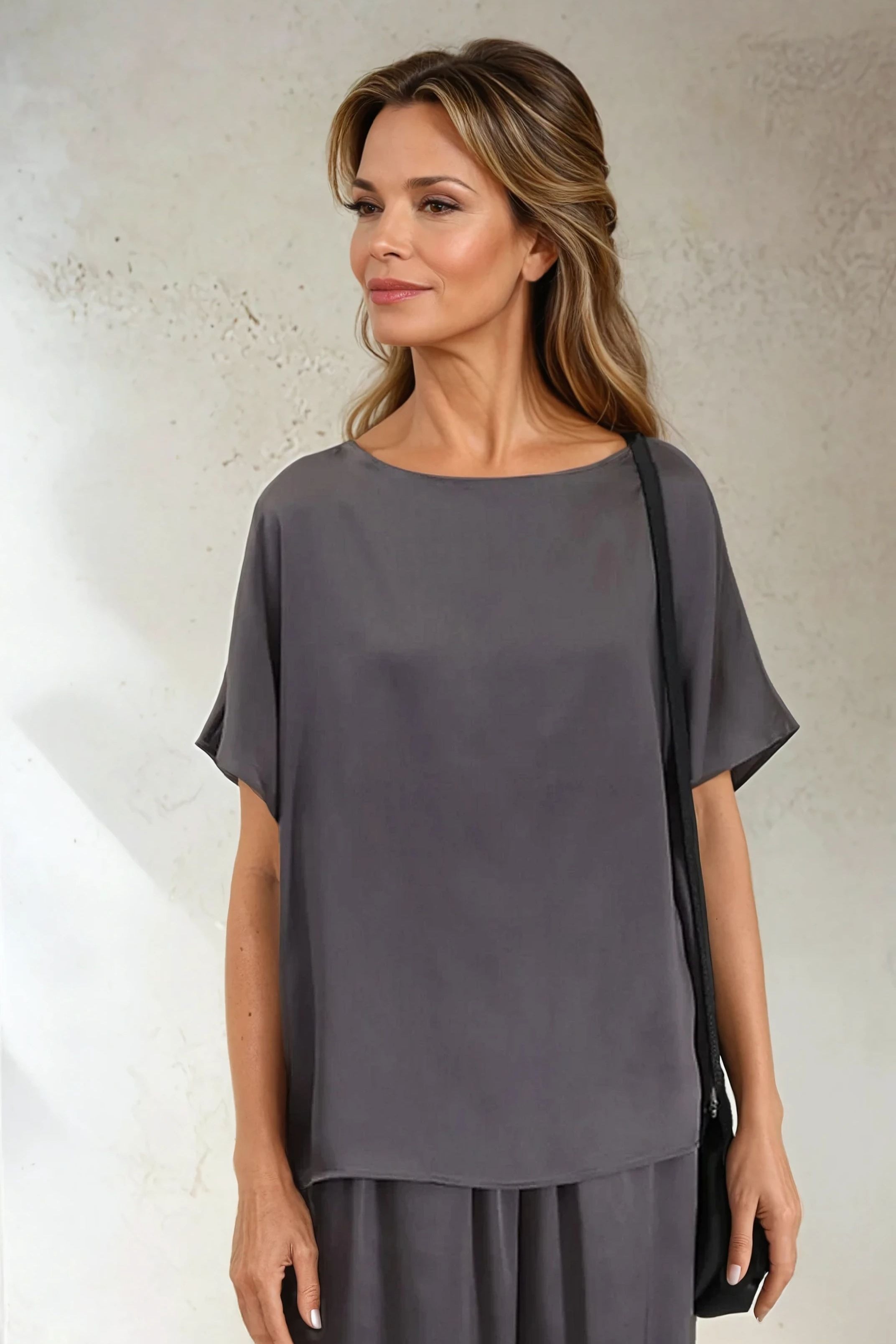 ALBA BLOUSE IN SILK CHARMEUSE - Jarbo
