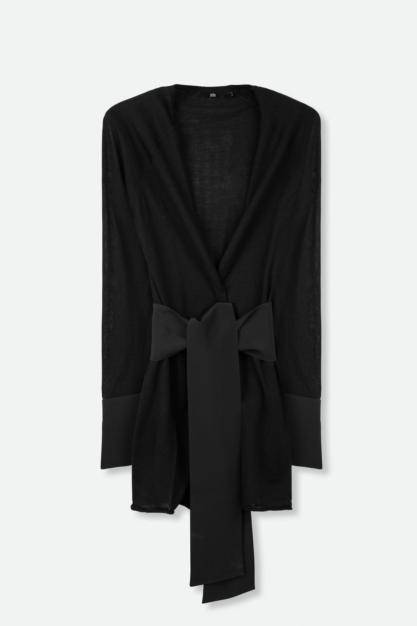 ALIA SILK CUFF CARDIGAN IN MERINO WOOL - Jarbo