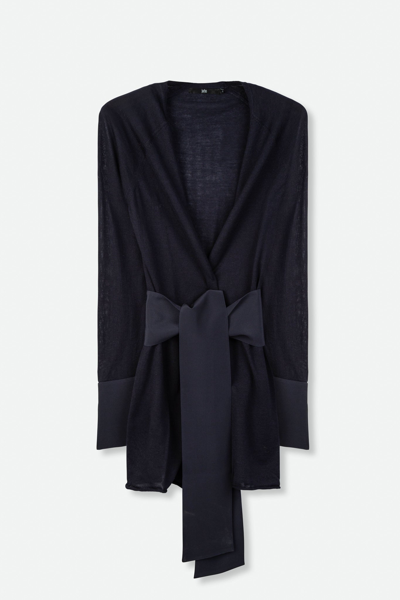 ALIA SILK CUFF CARDIGAN IN MERINO WOOL - Jarbo
