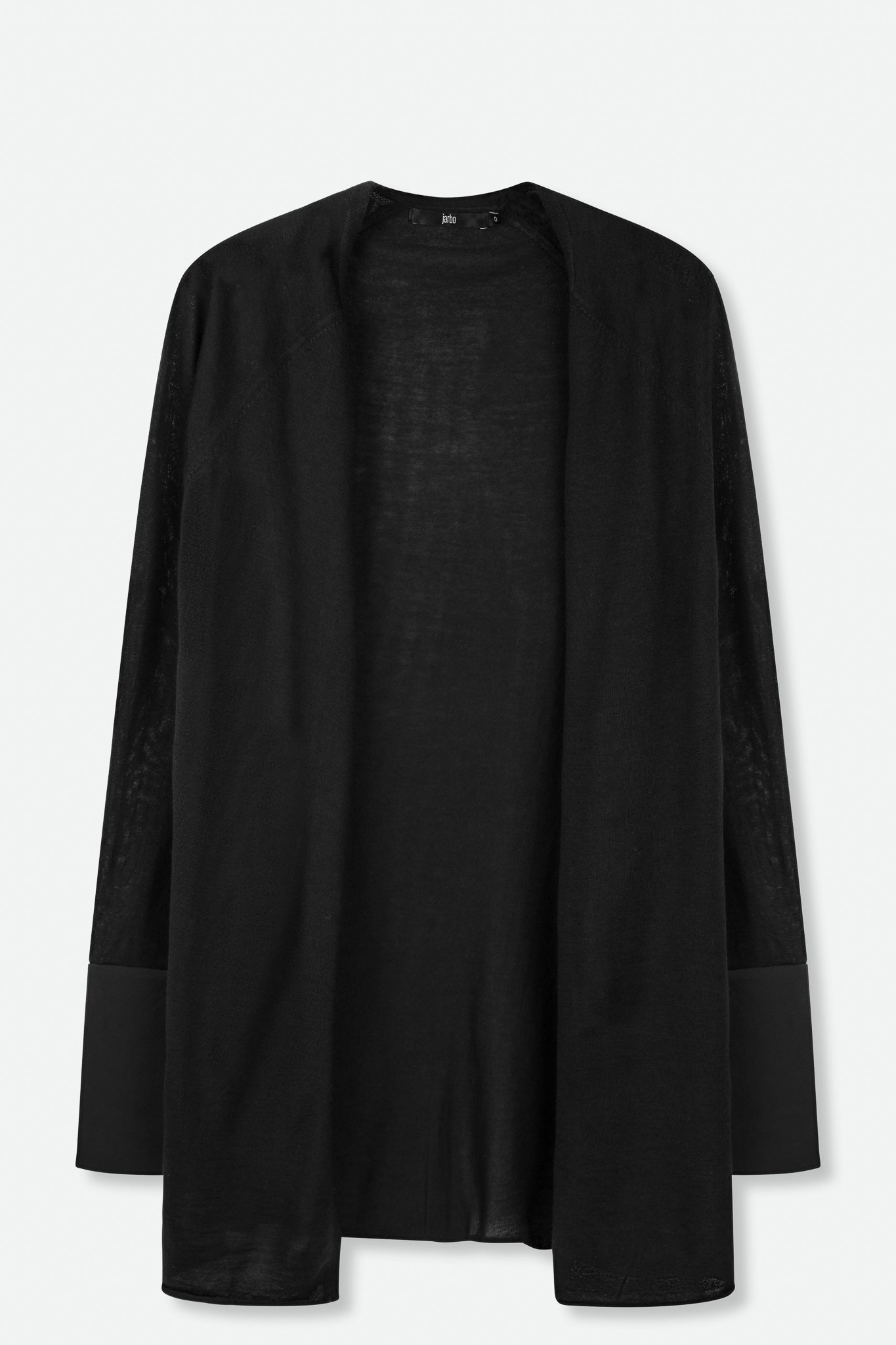 ALIA SILK CUFF CARDIGAN IN MERINO WOOL - Jarbo
