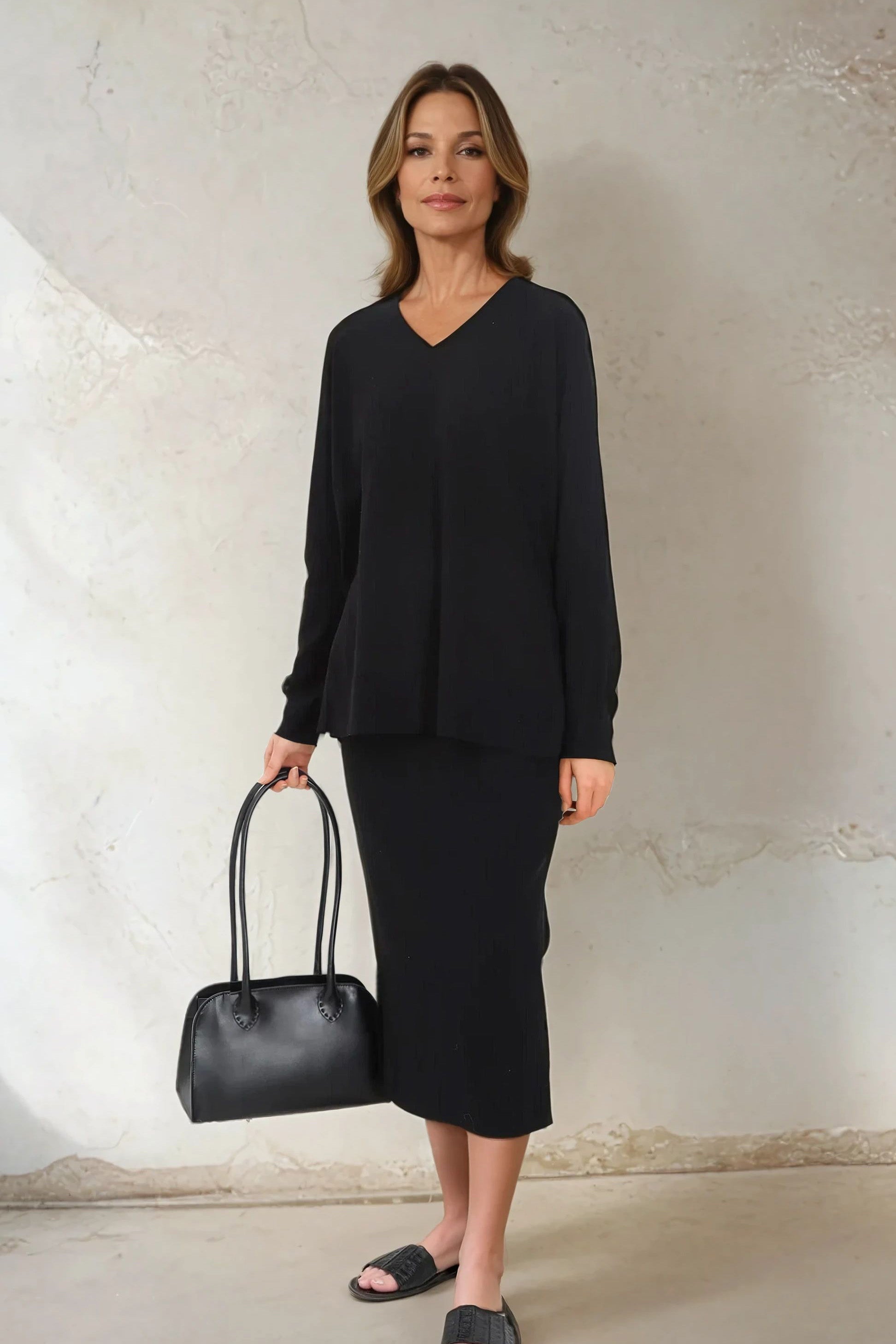 ARDEN 12 BAG IN BLACK FRENCH BARENIA - Jarbo