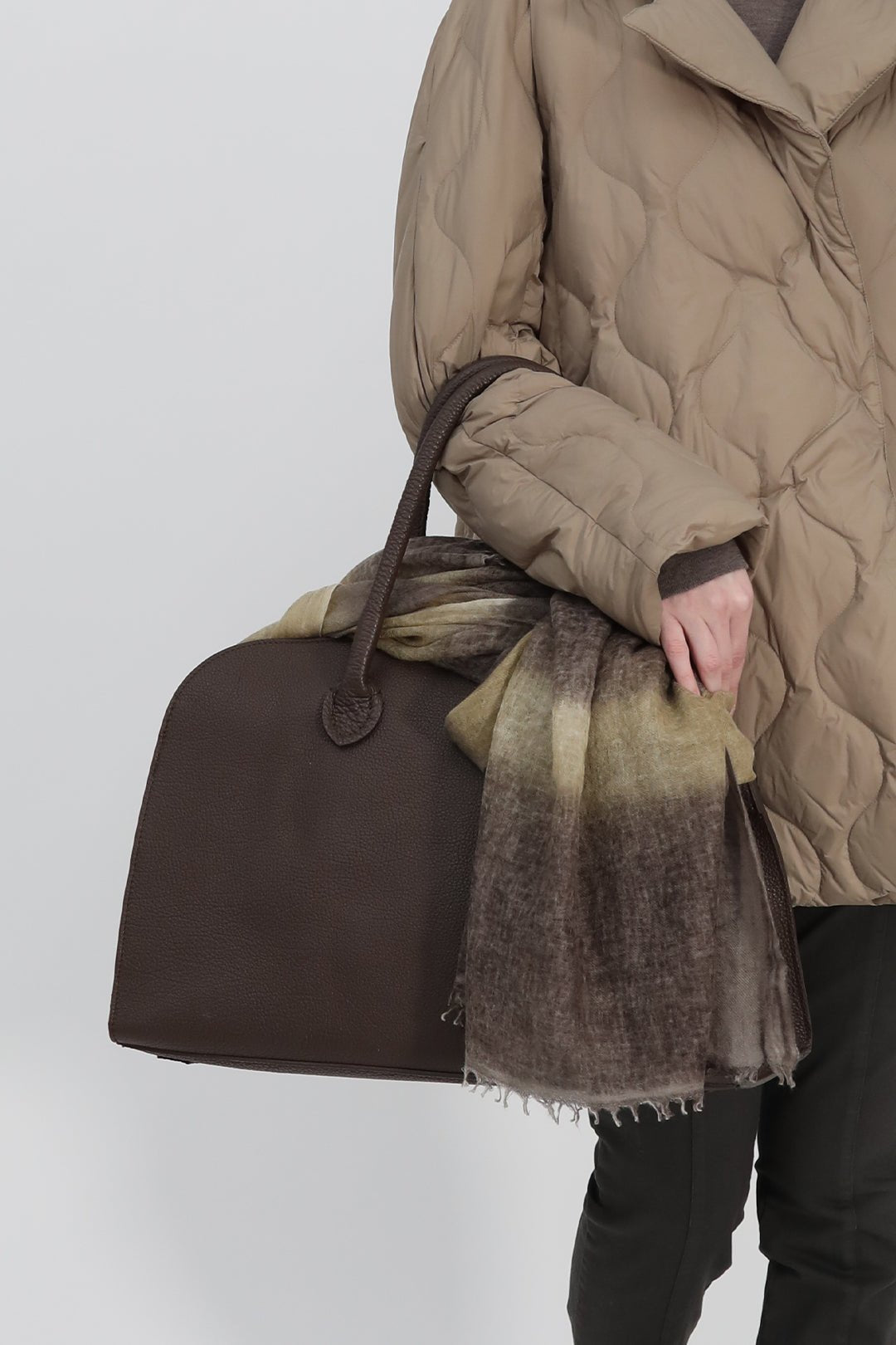 ARDEN HANDBAG IN ITALIAN LEATHER CHOCOLATE - Jarbo