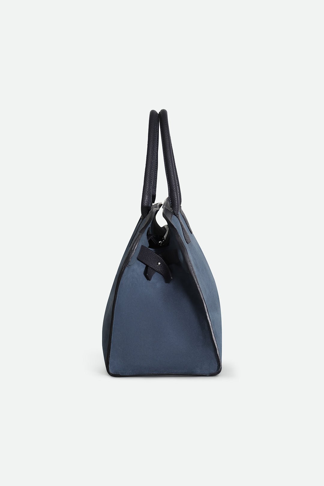 ARDEN HANDBAG IN ITALIAN SUEDE NAVY TRIM - Jarbo