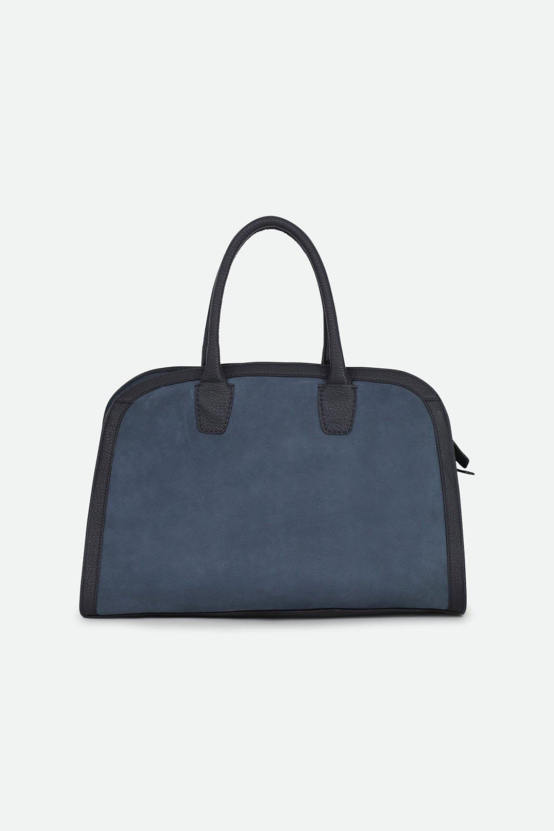 ARDEN HANDBAG IN ITALIAN SUEDE NAVY TRIM - Jarbo