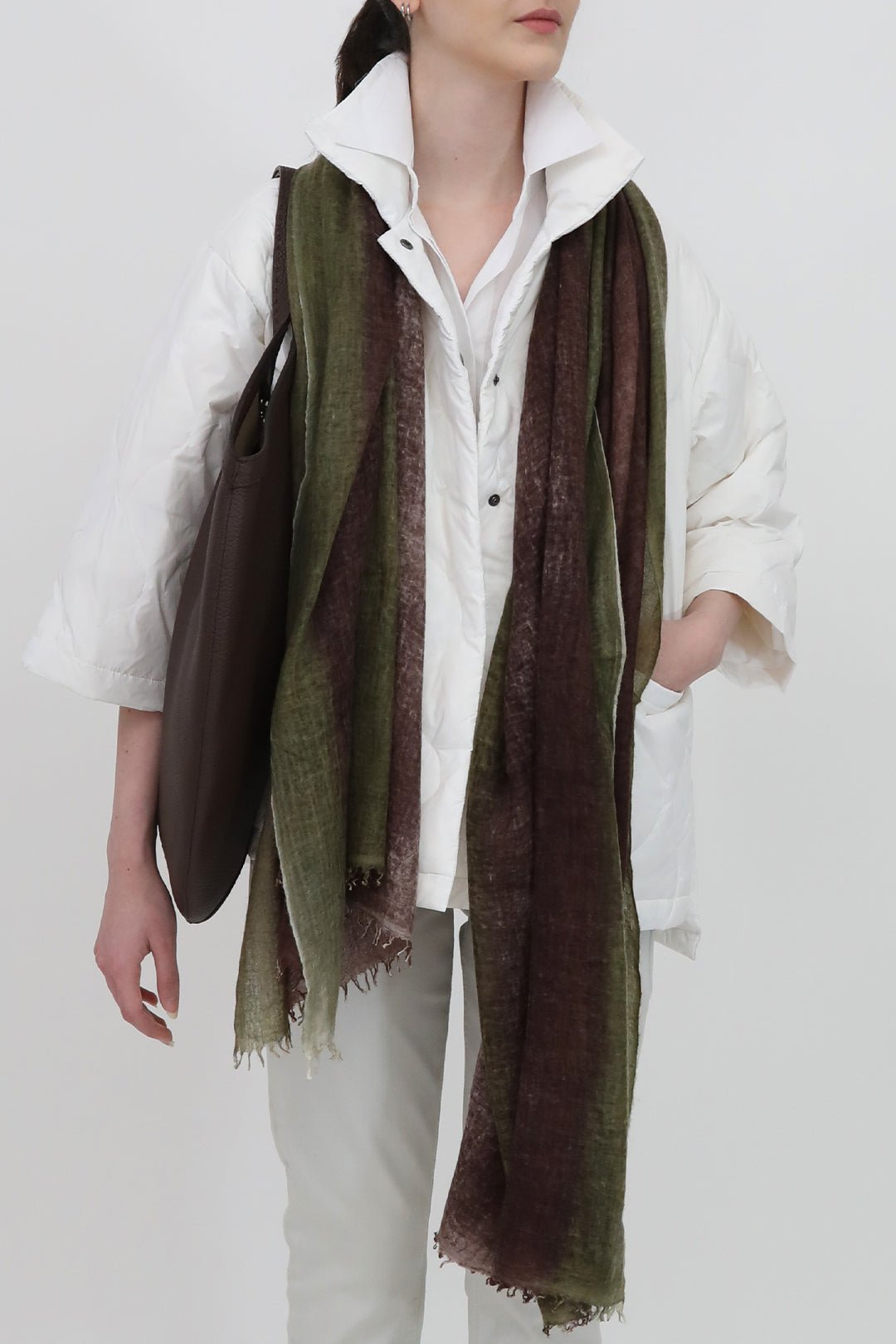 ARMY BRONZED SCARF IN HAND DYED CASHMERE - Jarbo