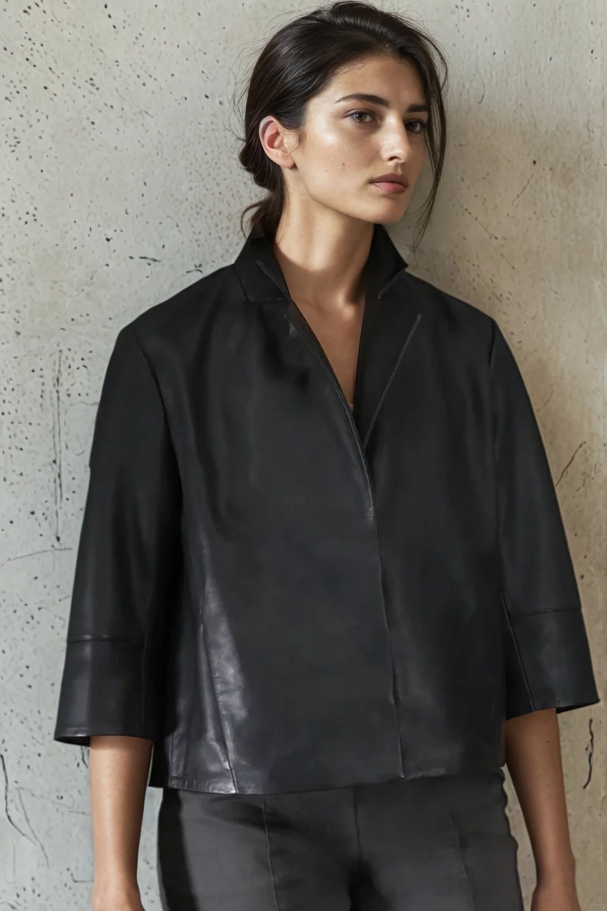 BELLAMY CROPPED LEATHER JACKET - Jarbo