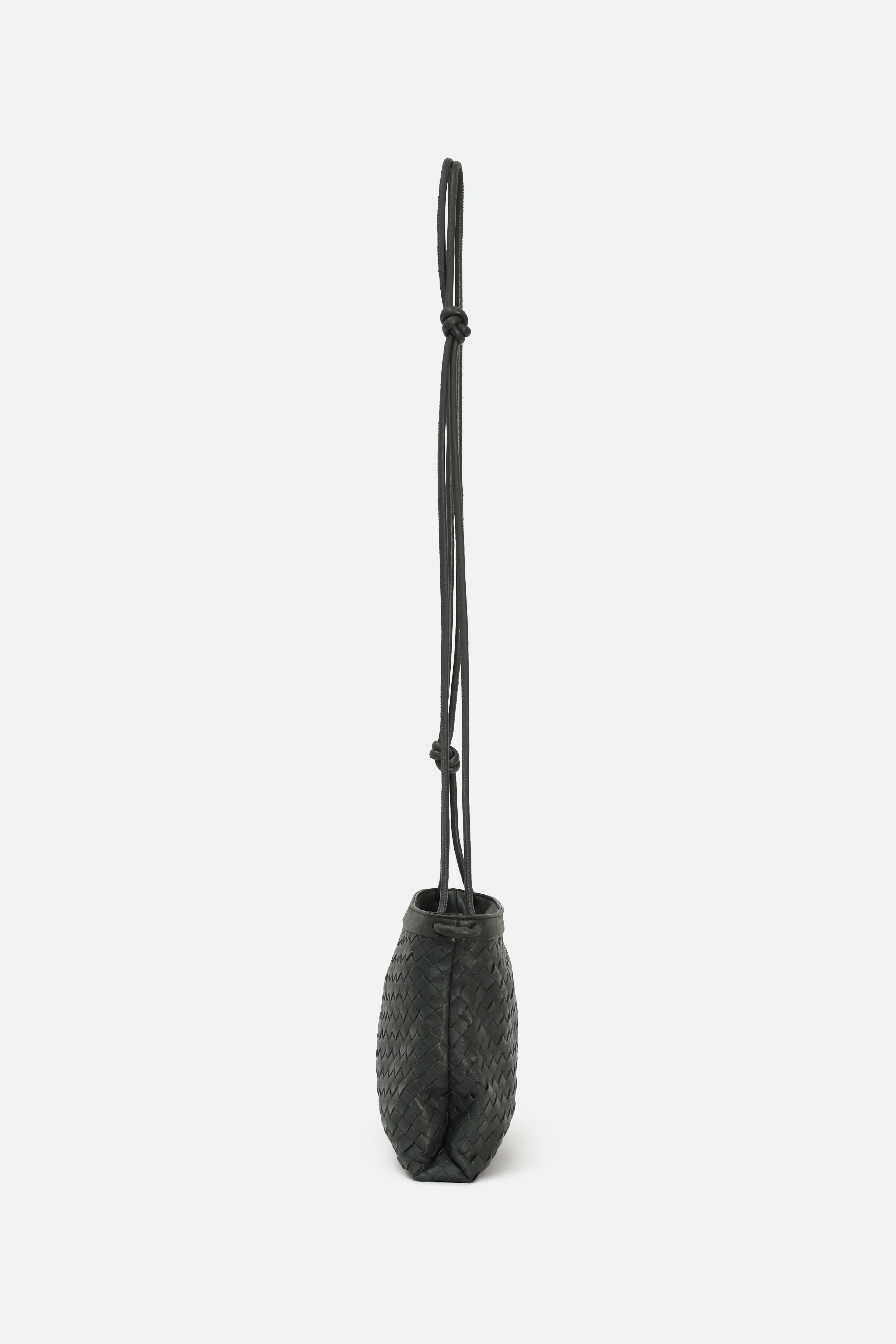 BELLIZZI BAG IN WOVEN ITALIAN LEATHER BLACK