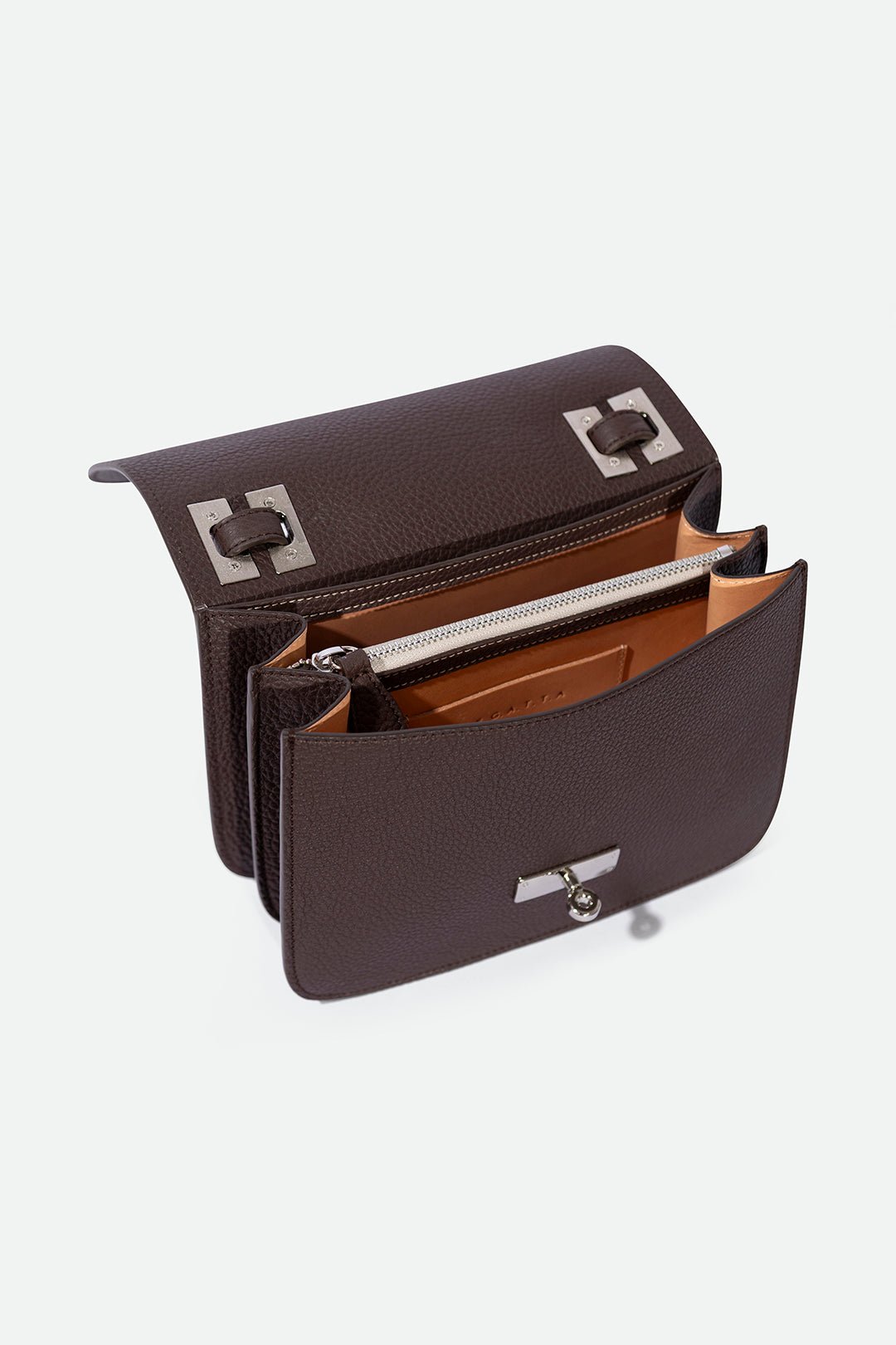 BEXLEY SHOULDER BAG IN ITALIAN LEATHER CHOCOLATE - Jarbo