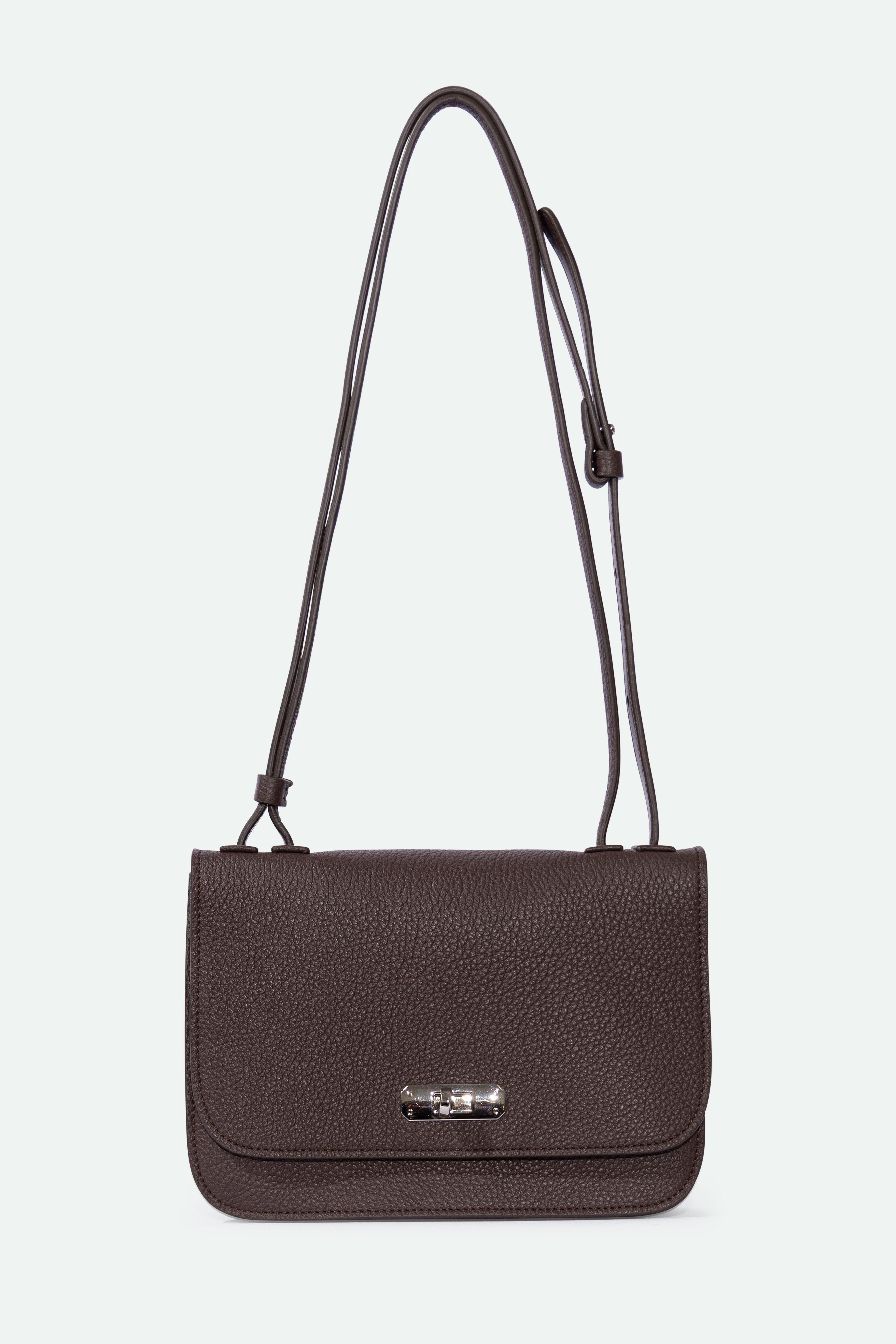 BEXLEY SHOULDER BAG IN ITALIAN LEATHER CHOCOLATE - Jarbo