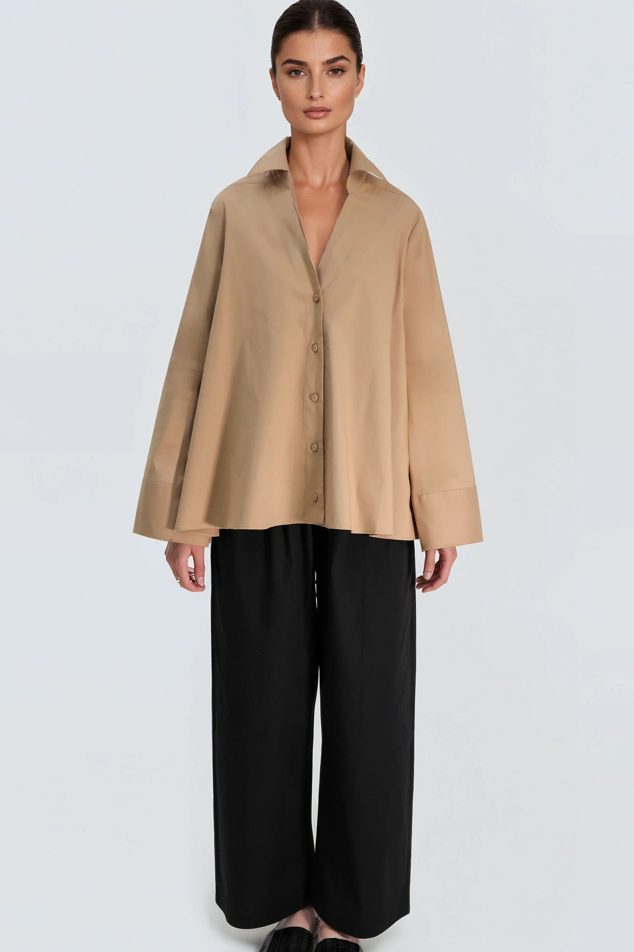 BOBBIE SHIRT IN ITALIAN COTTON POPLIN STRETCH