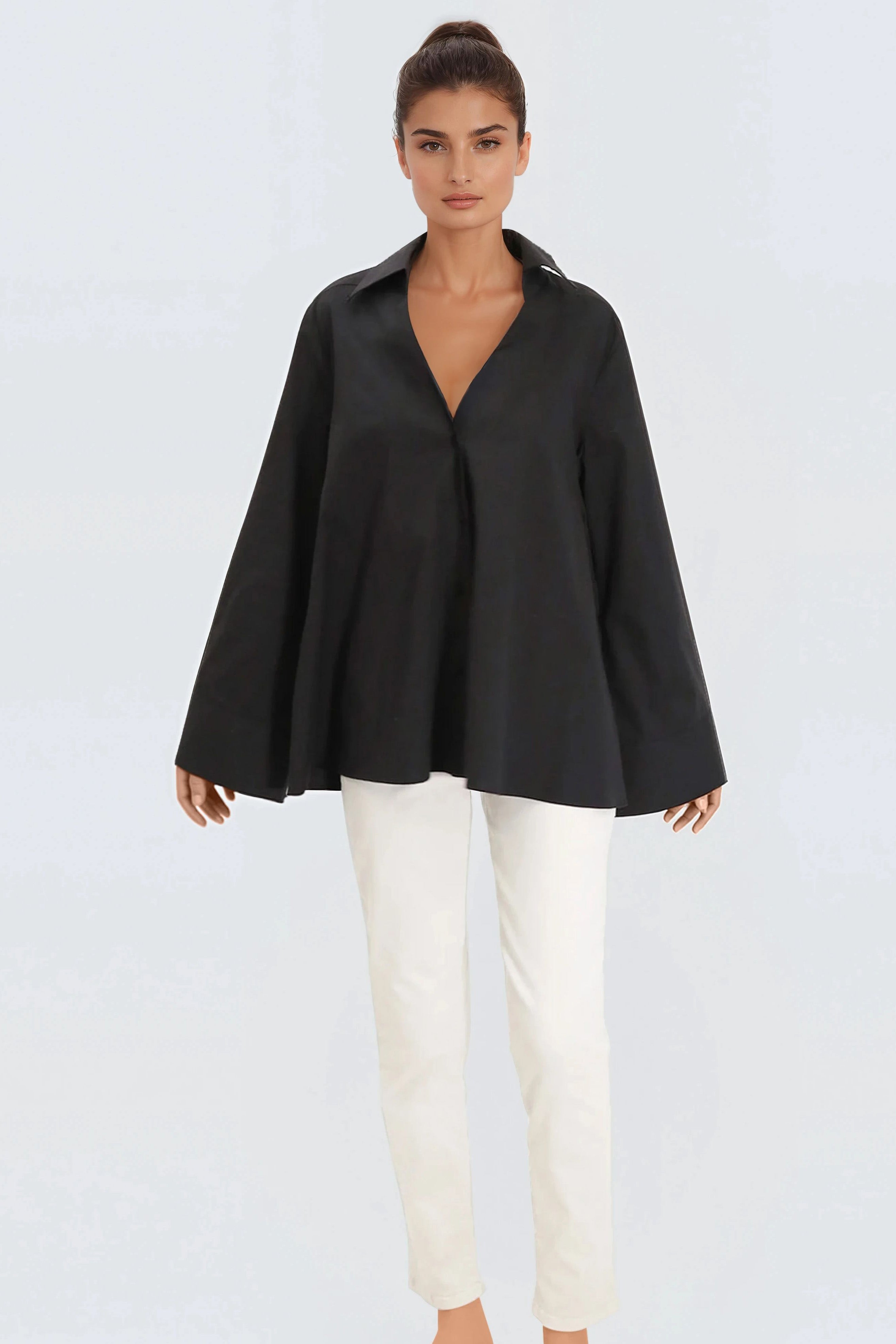 BOBBIE SHIRT IN ITALIAN COTTON POPLIN STRETCH