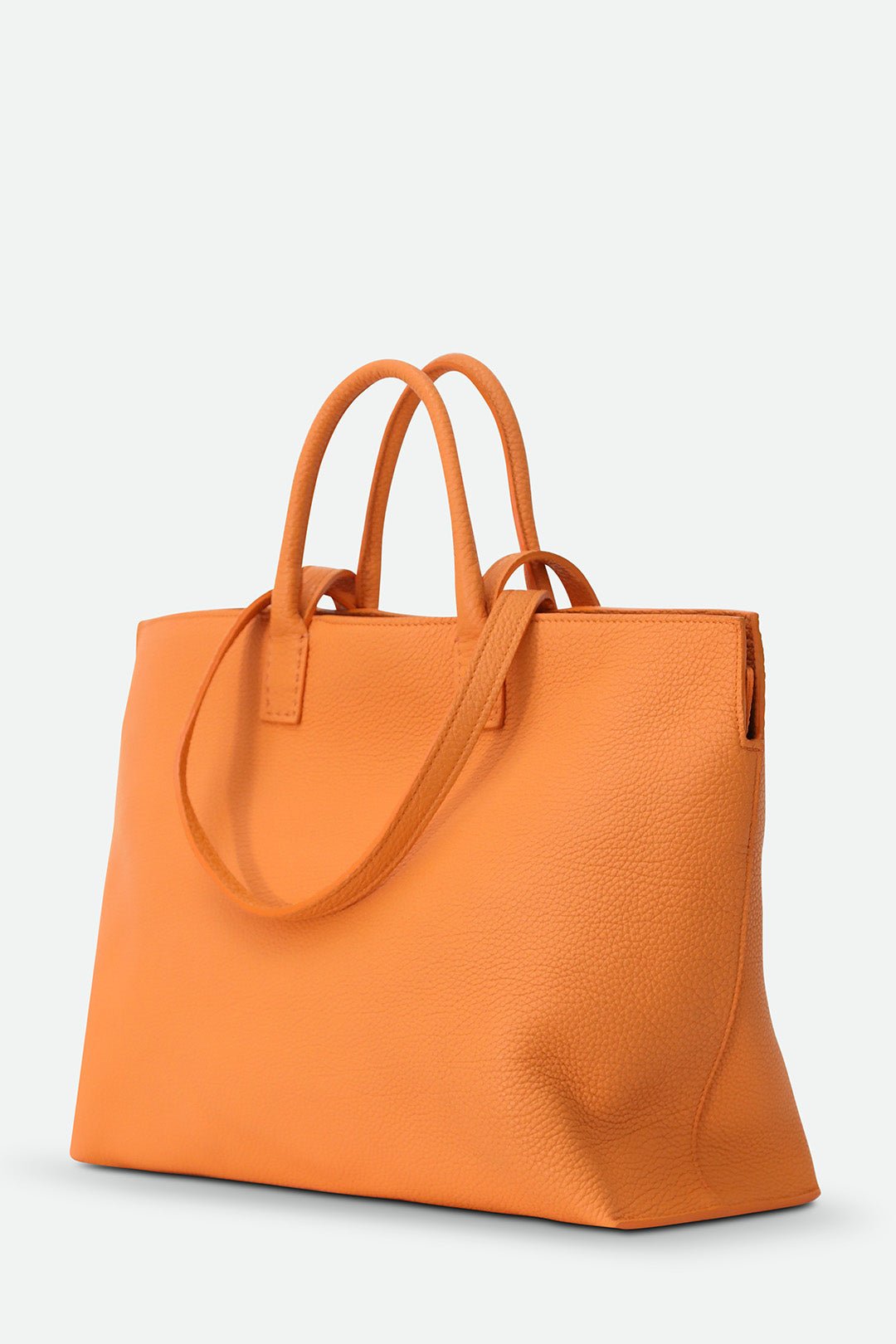 BOLZANO ITALIAN LEATHER LARGE HANDBAG ORANGE - Jarbo