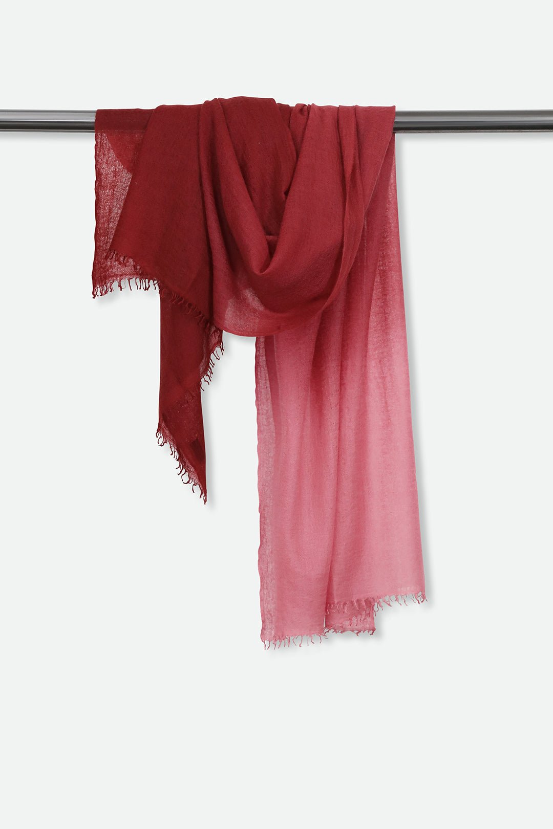 BORDEAUX CHRYSANTHEMUM SCARF IN HAND DYED CASHMERE - Jarbo