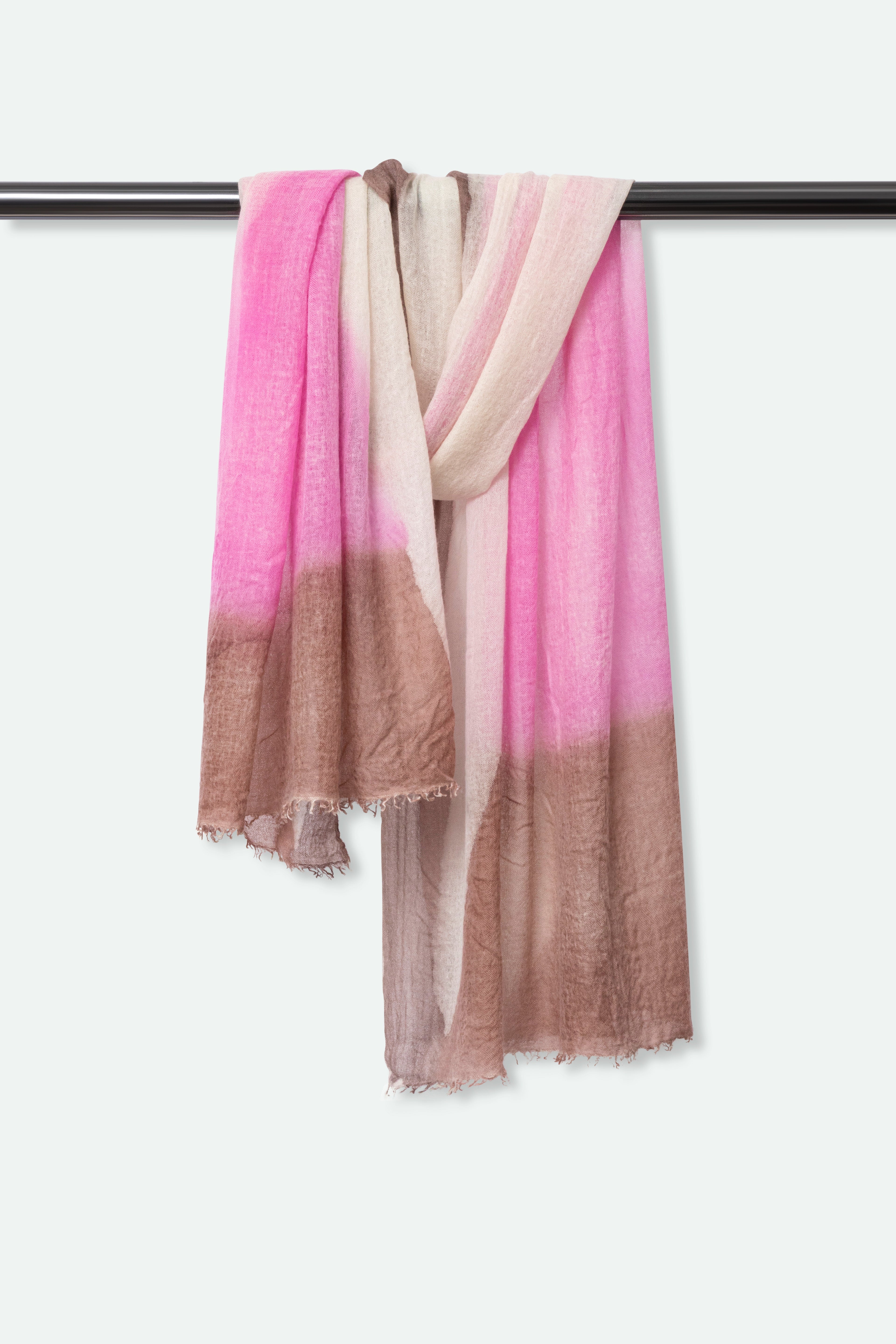 BOUGAINVILLA SCARF IN HAND DYED CASHMERE - Jarbo