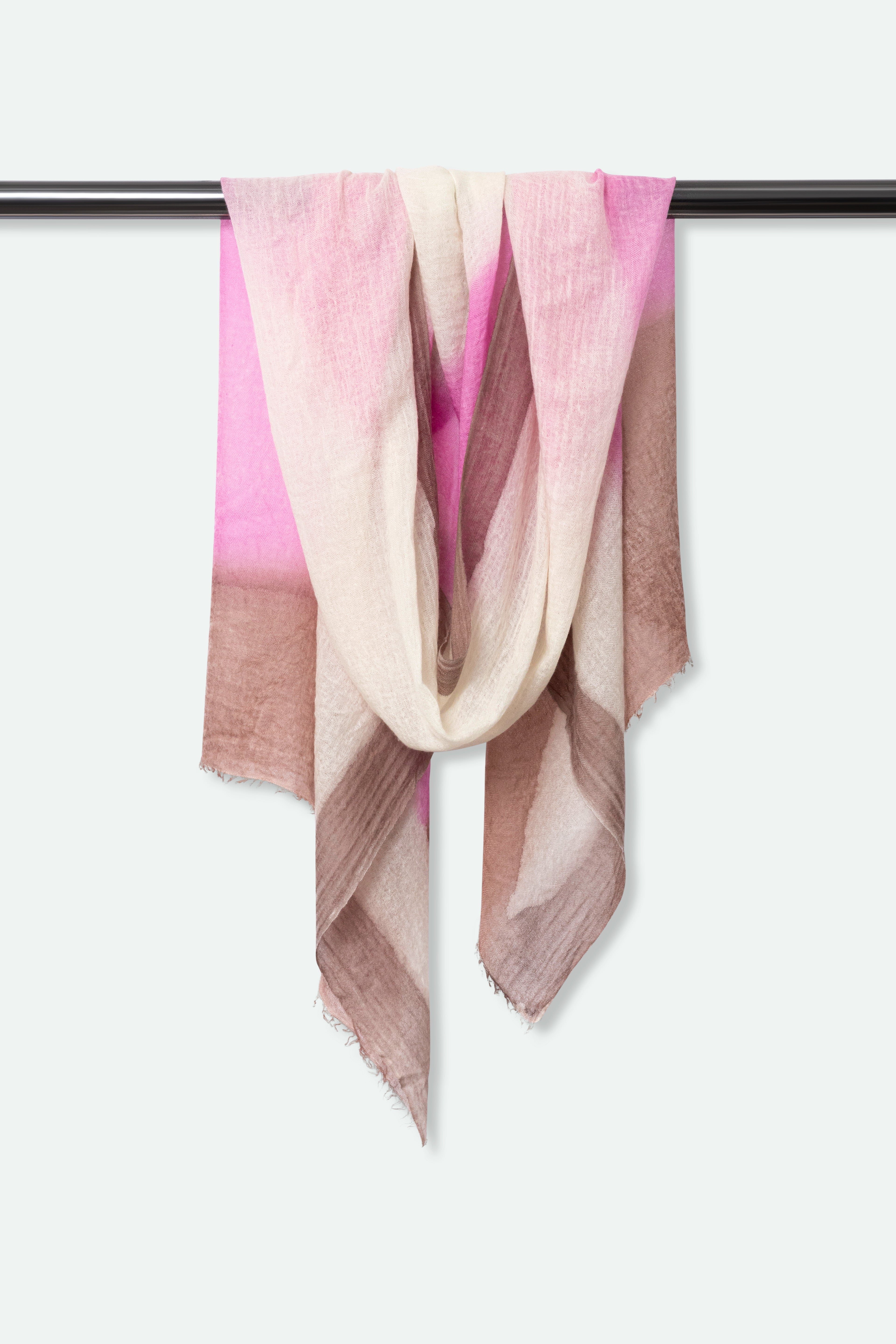 BOUGAINVILLA SCARF IN HAND DYED CASHMERE - Jarbo