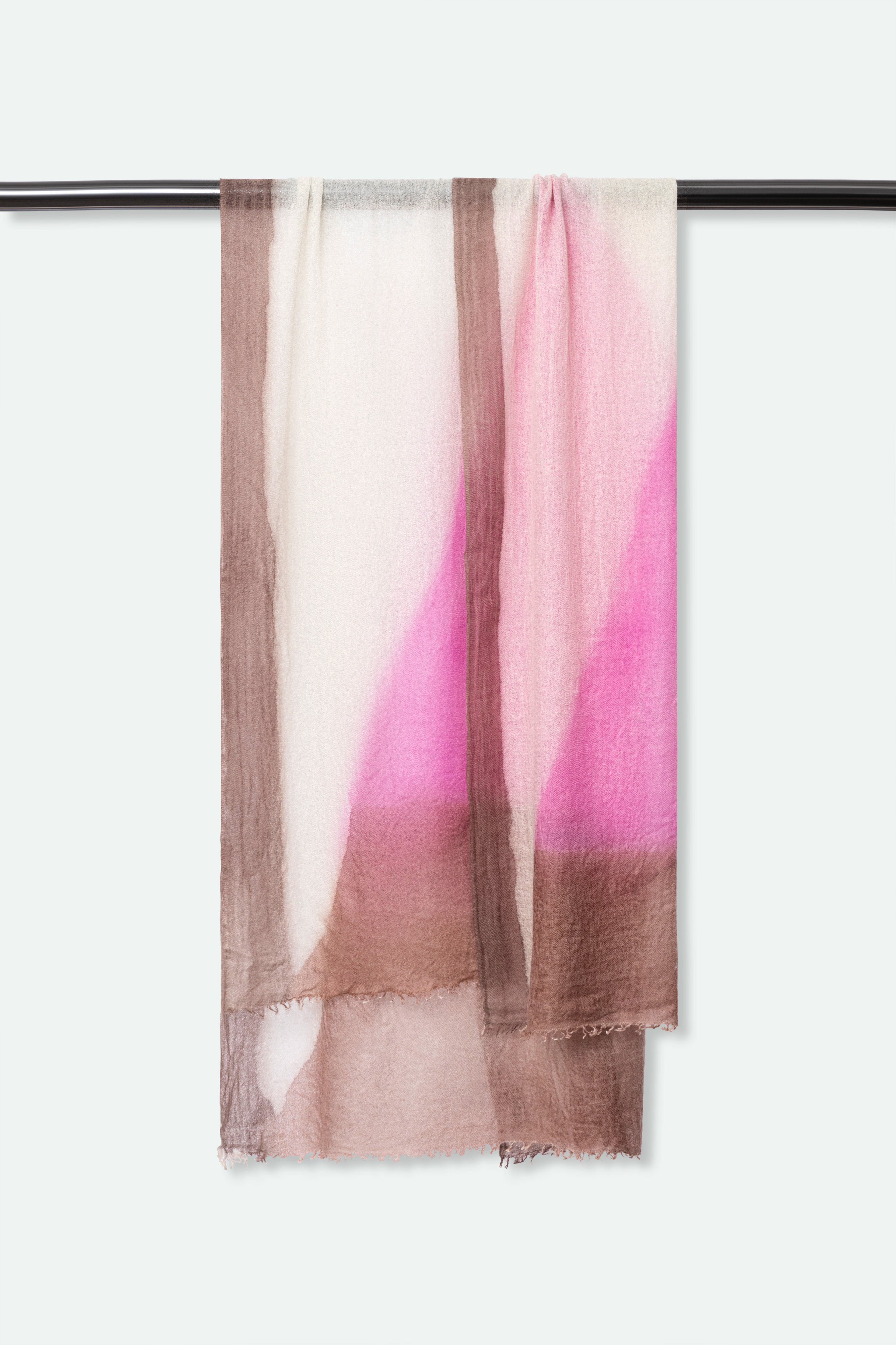 BOUGAINVILLA SCARF IN HAND DYED CASHMERE - Jarbo