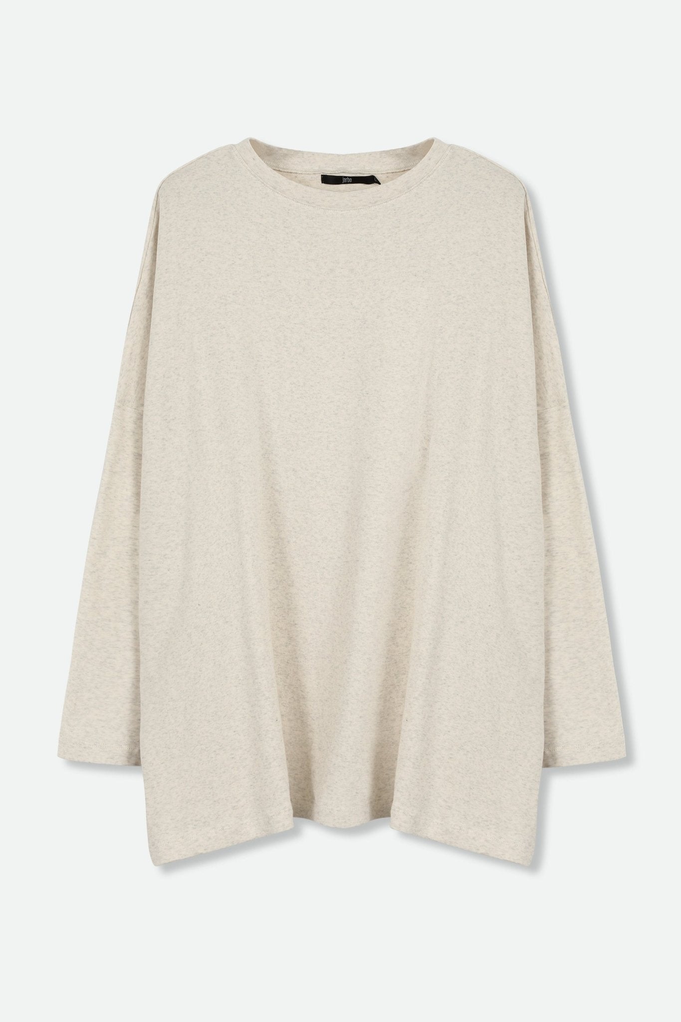 BOYFRIEND RELAXED-FIT ONE-SIZE LONG SLEEVE CREW IN HEATHER PIMA COTTON STRETCH