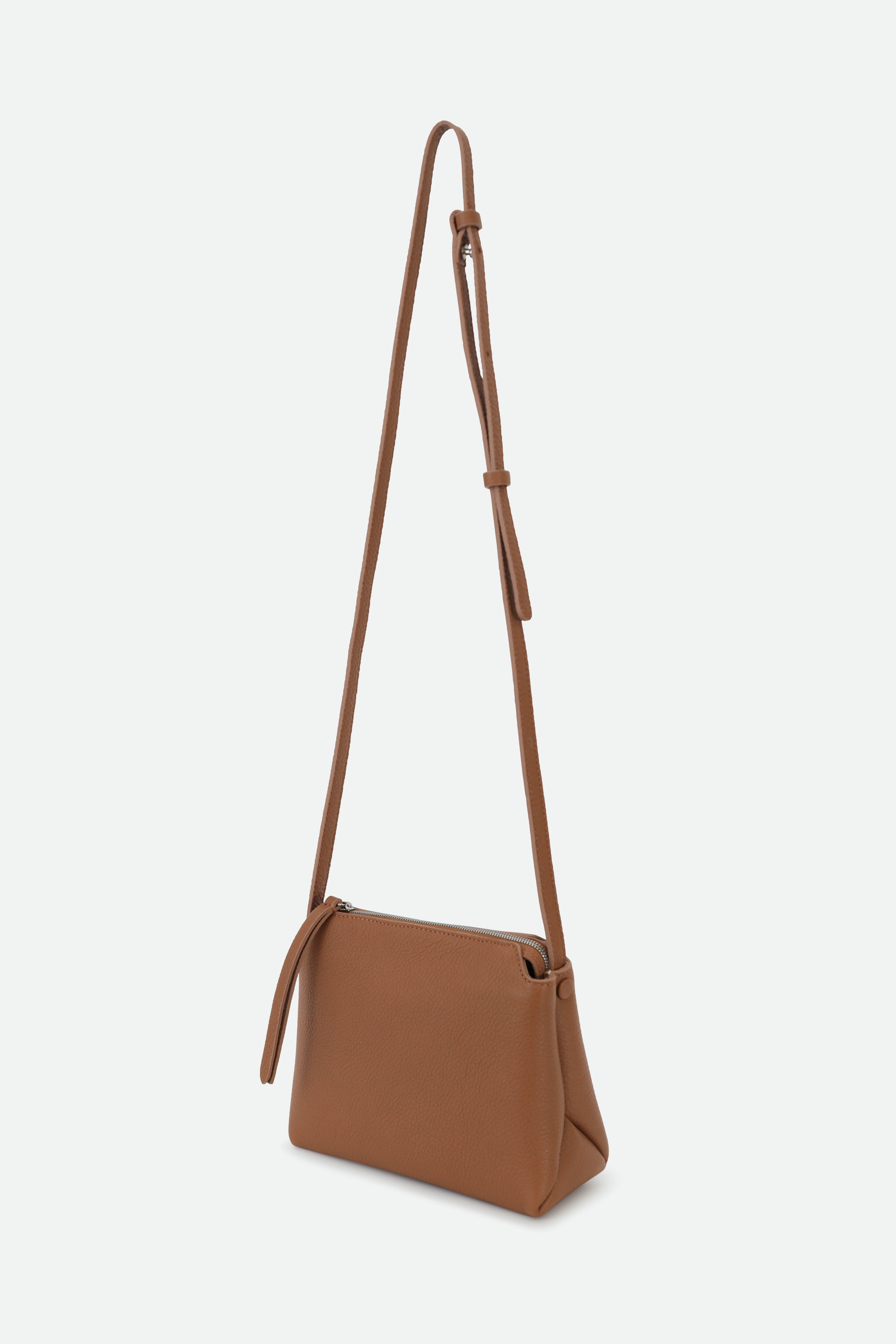 BRIDGET ITALIAN LEATHER CROSSBODY BAG IN NATURAL CUOIO - Jarbo