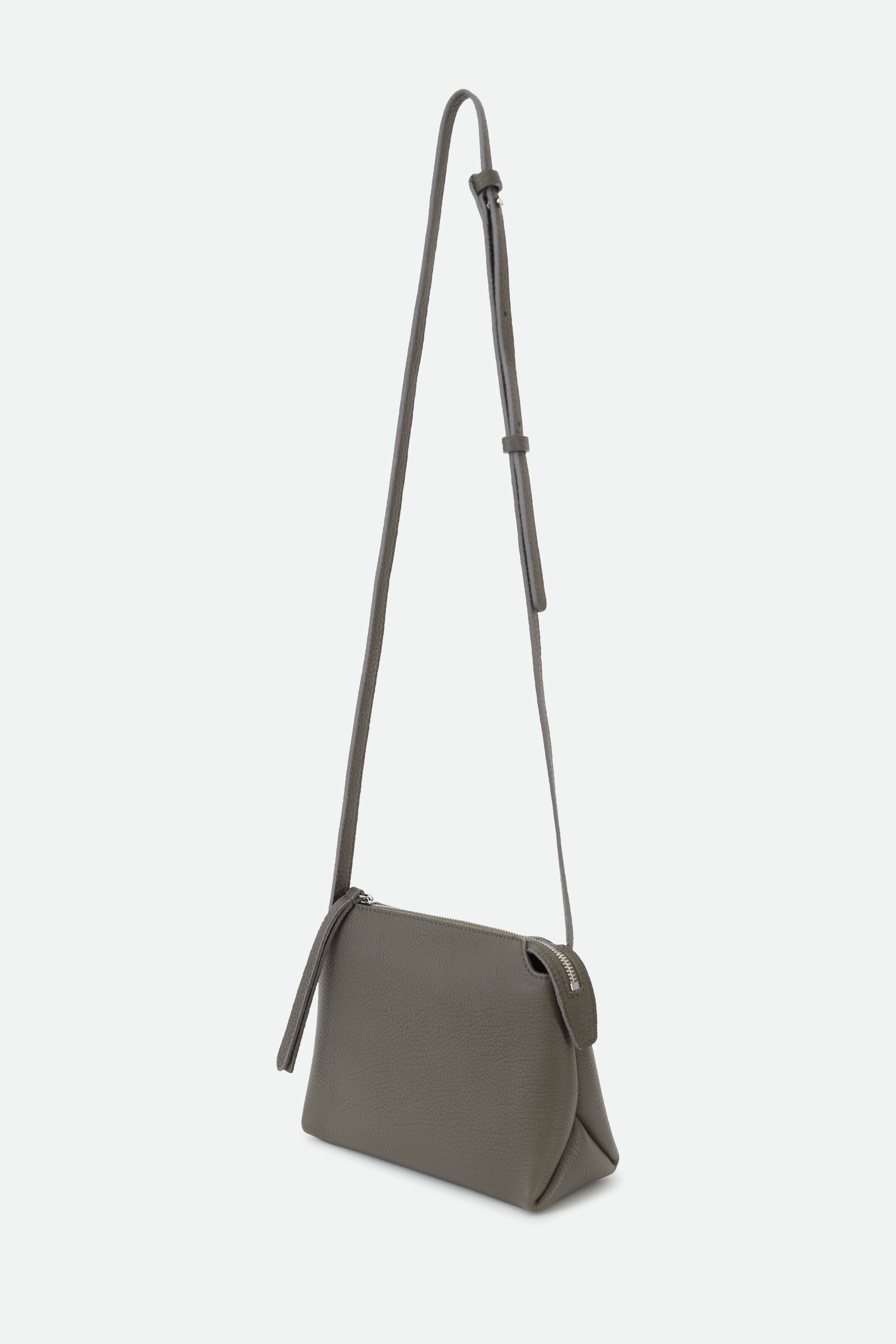 BRIDGET ITALIAN LEATHER CROSSBODY BAG IN OLIVE - Jarbo