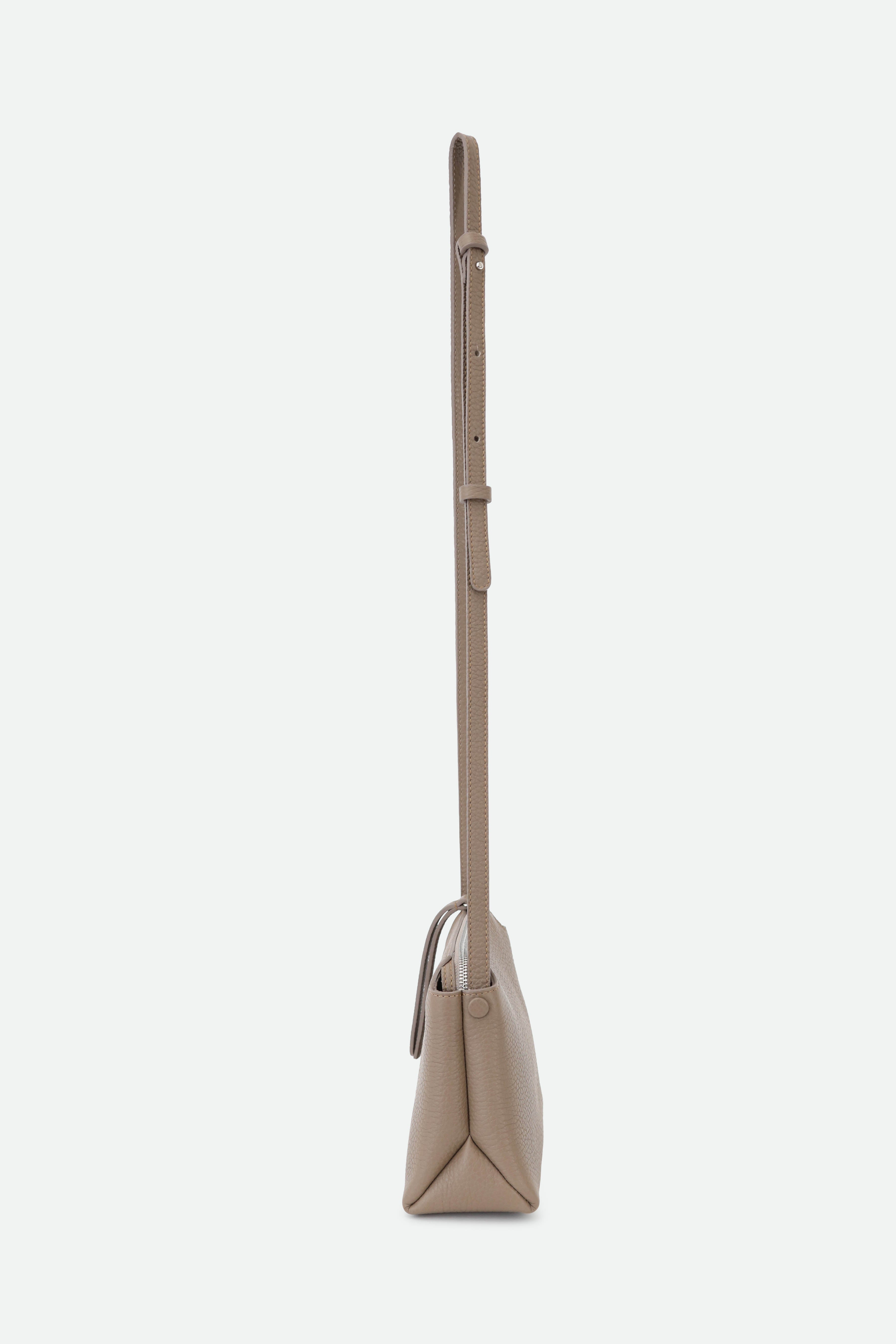 BRIDGET ITALIAN LEATHER CROSSBODY BAG IN TAUPE - Jarbo