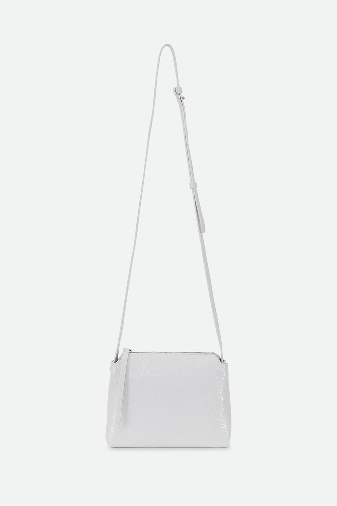 Bridget Italian Patent Leather Crossbody Bag in White