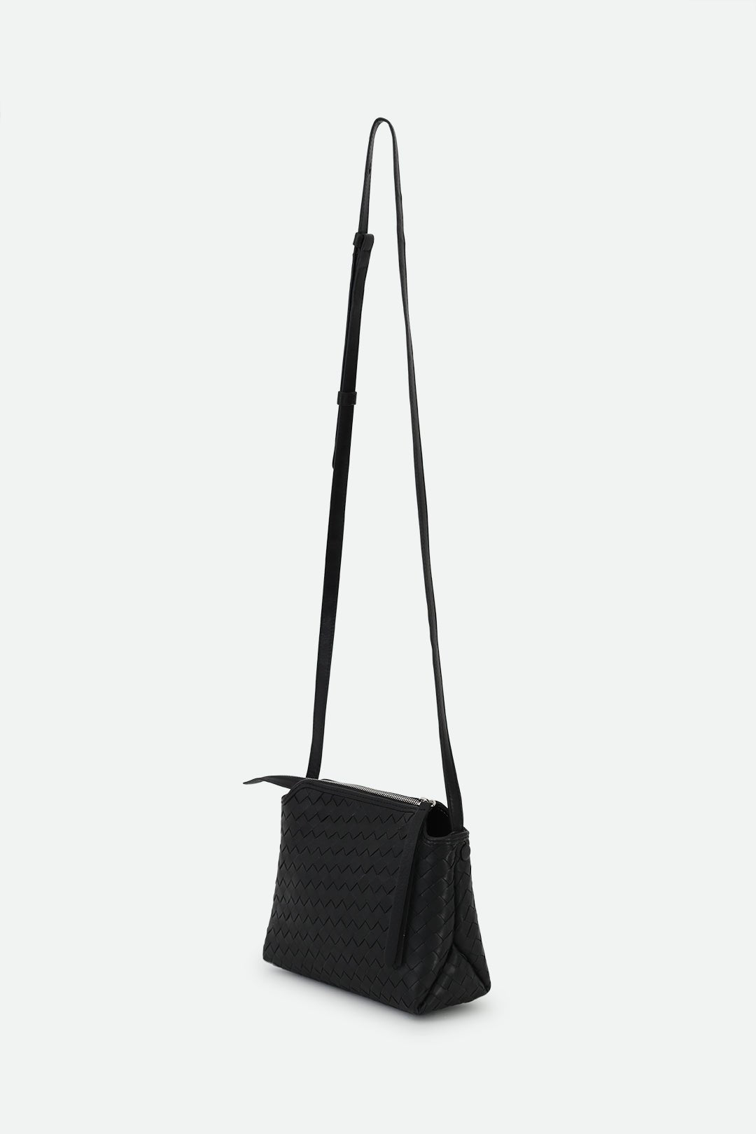 BRIDGET ITALIAN WOVEN CROSSBODY BAG IN BLACK - Jarbo
