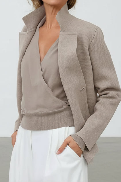 BRISIO DOUBLE BREASTED BLAZER IN ITALIAN COTTON