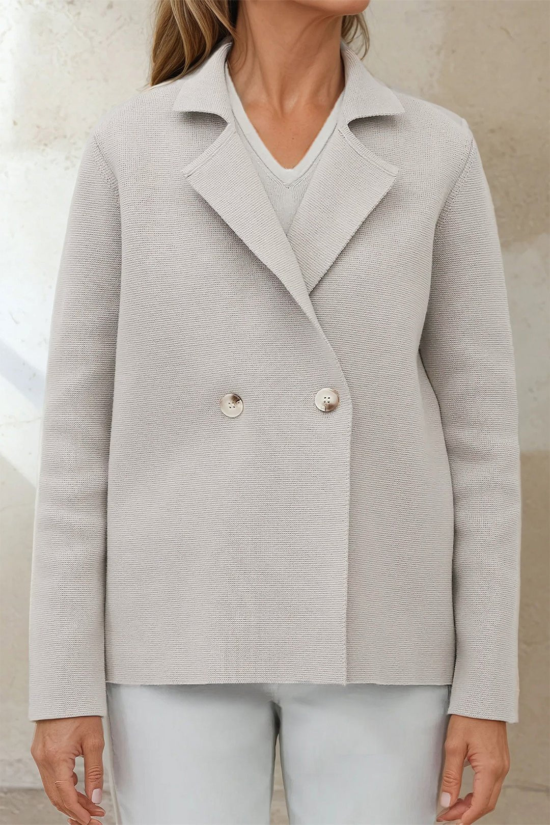 BRISIO DOUBLE BREASTED BLAZER IN ITALIAN COTTON