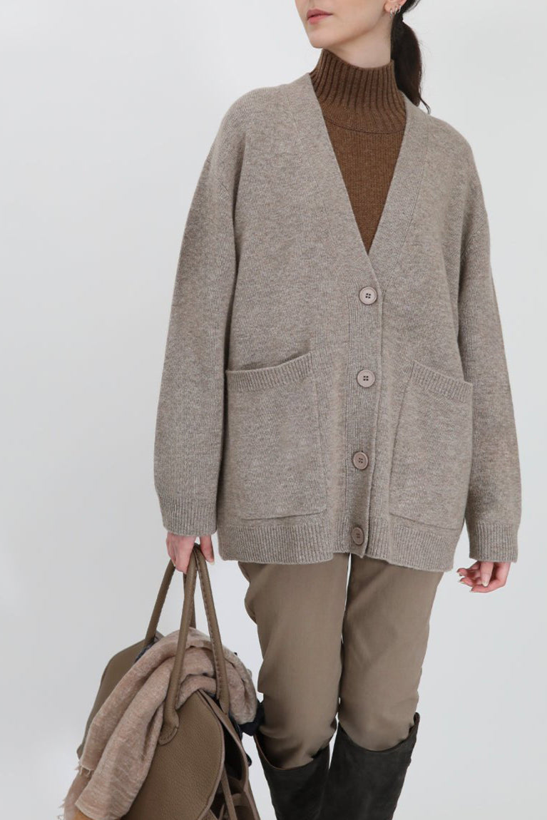 BRYNN BOYFRIEND CARDIGAN IN CASHMERE