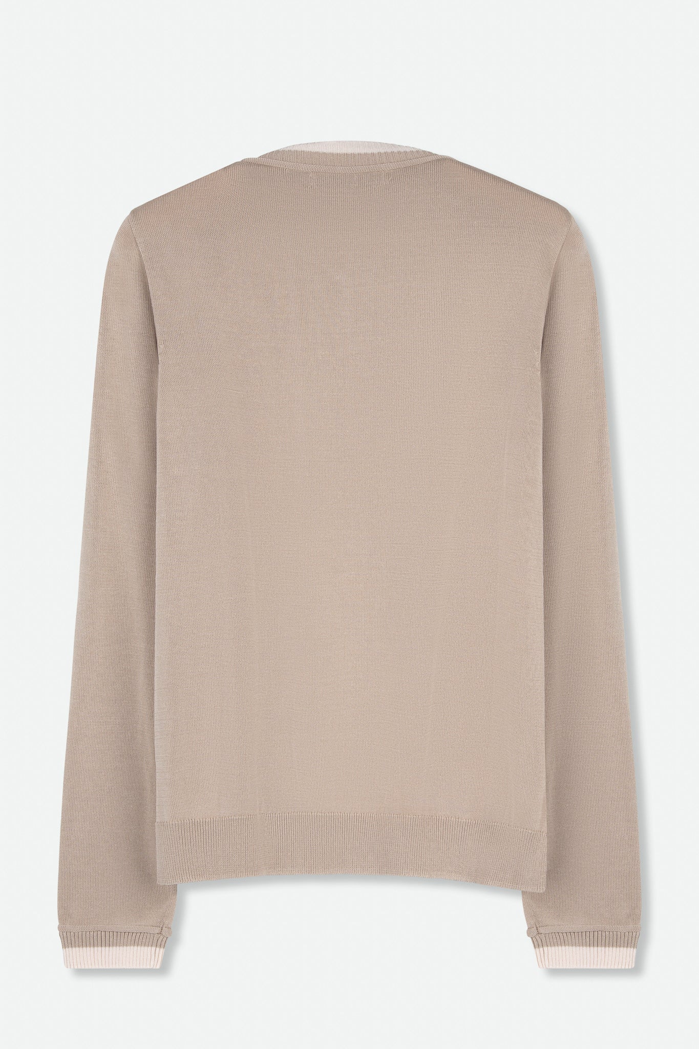 CABLE TWO-TONE CARDIGAN IN ITALIAN HIGH TWIST COTTON - Jarbo