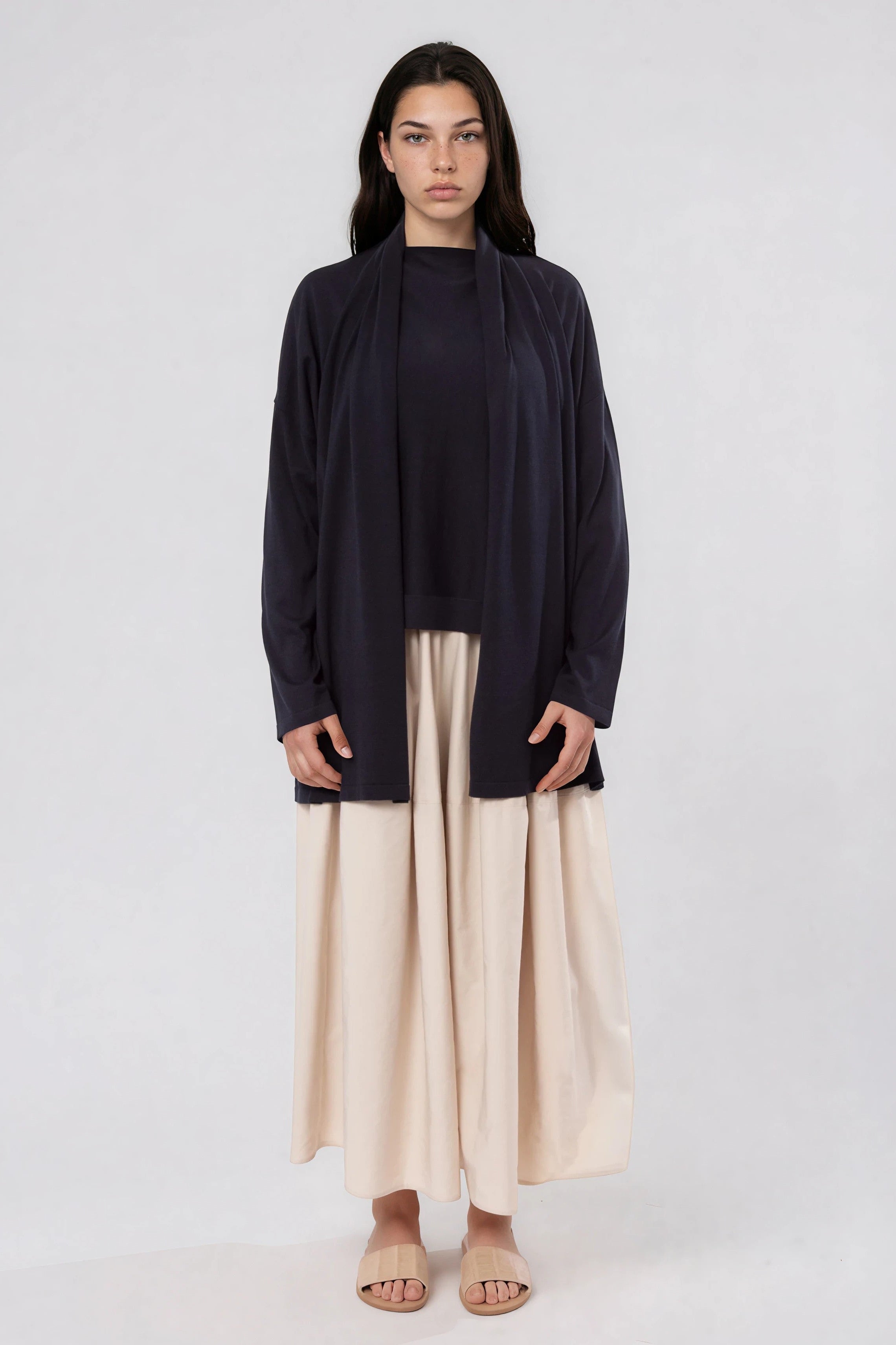 CADE SHAWL CARDIGAN IN FINE GAUGE ITALIAN SILK COTTON - Jarbo