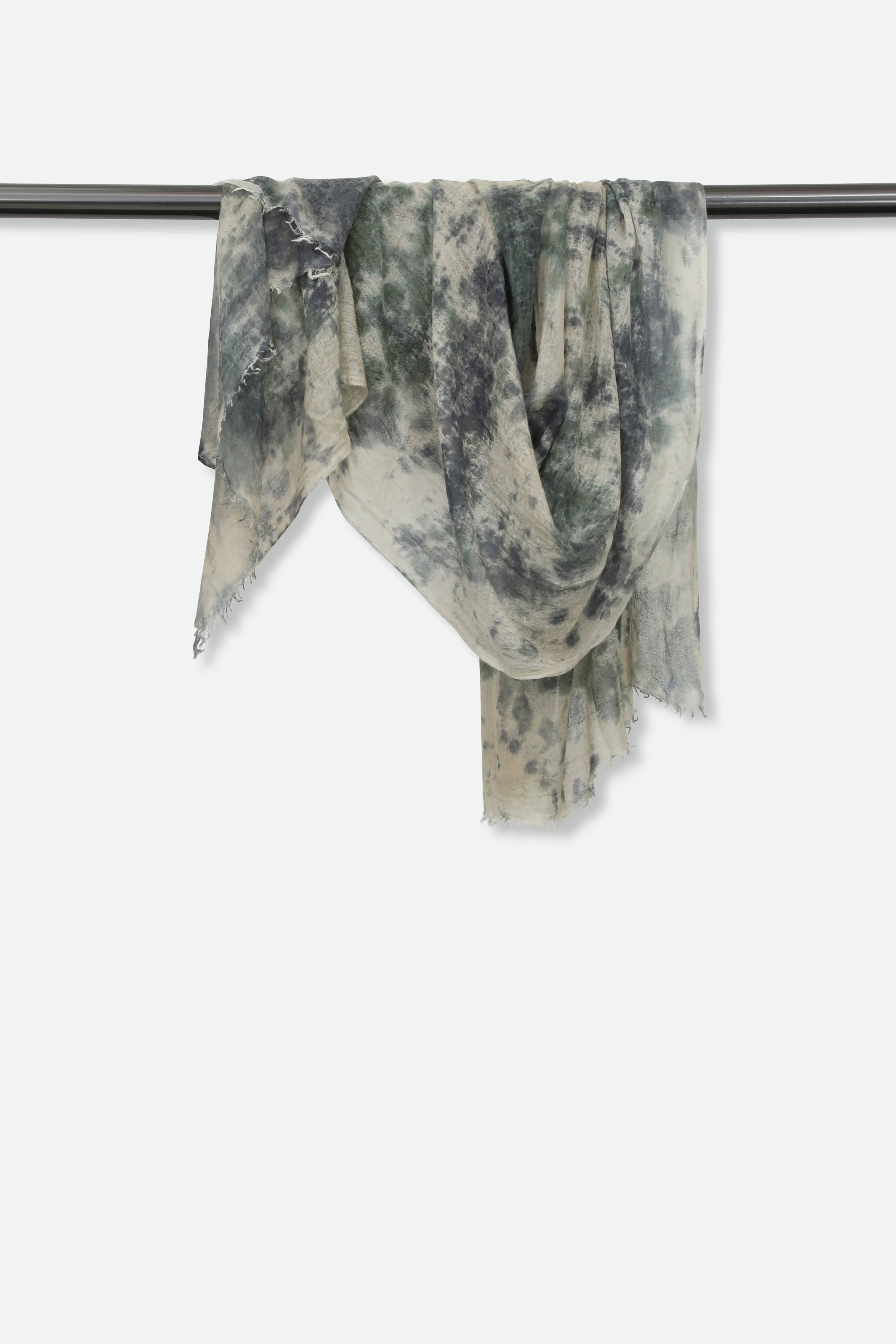 CAMOUFLAGE SCARF IN HAND DYED CASHMERE - Jarbo