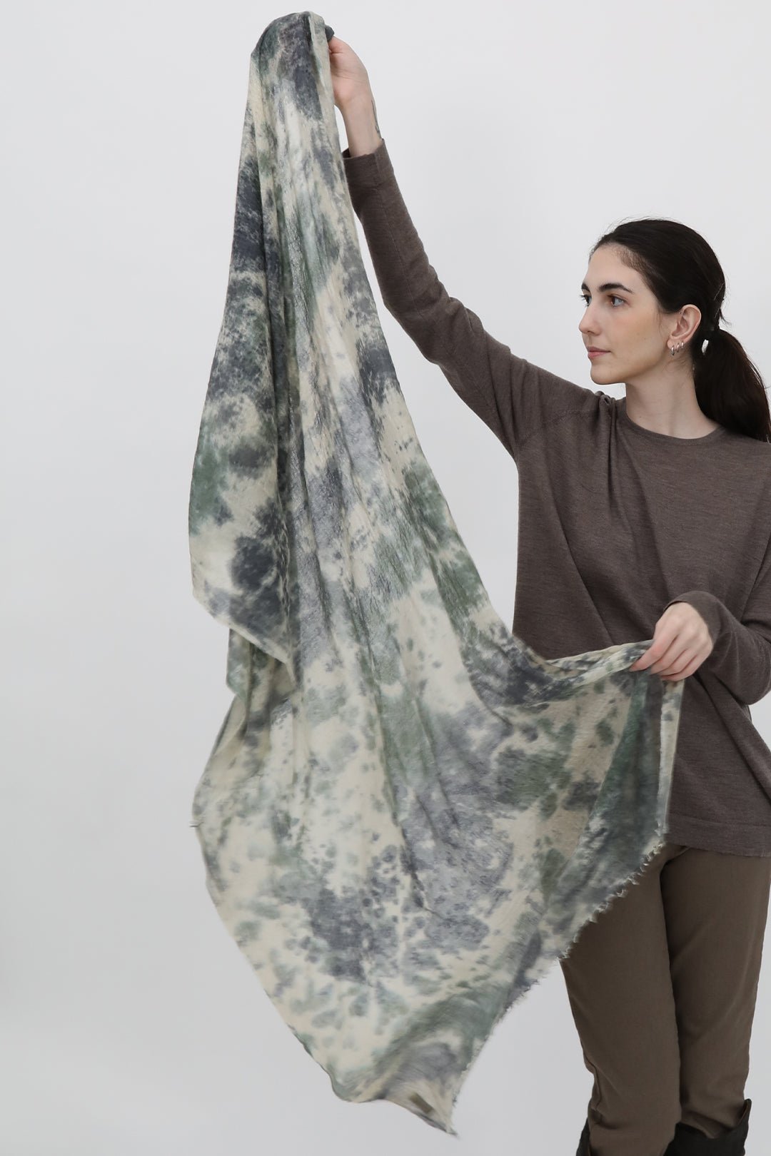 CAMOUFLAGE SCARF IN HAND DYED CASHMERE - Jarbo