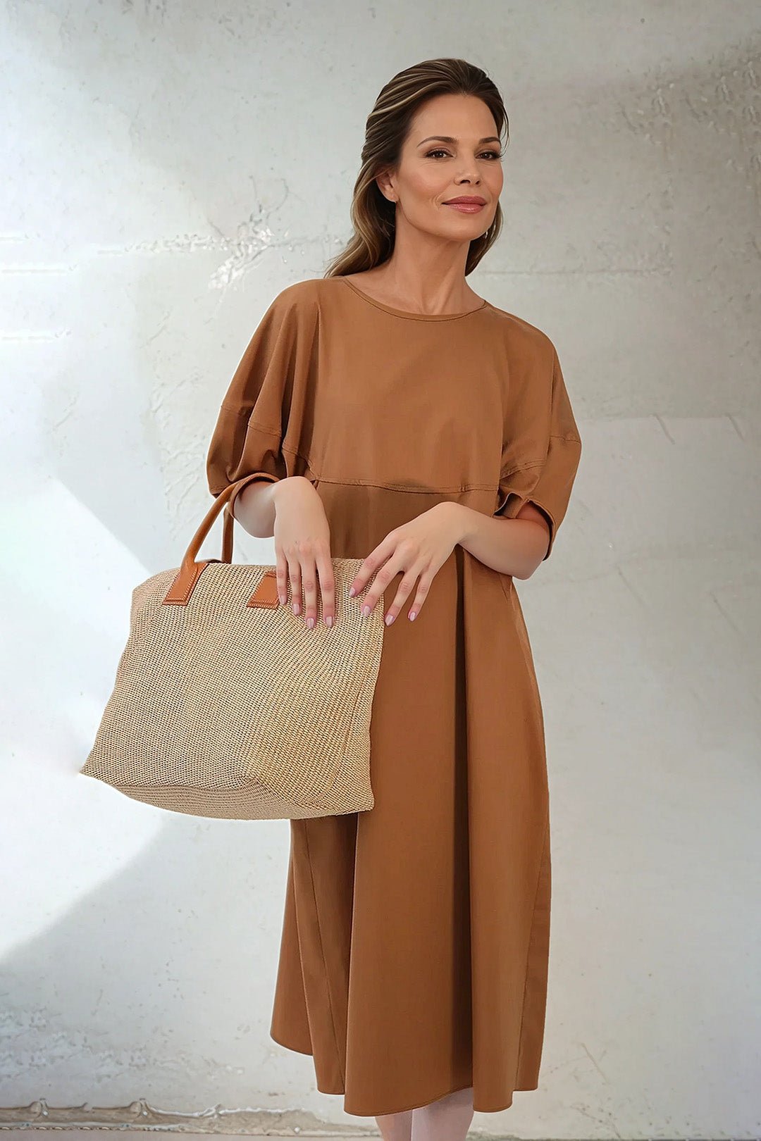 fitted lace wedding dress Cotton Dress Casual Loose Soft Dresses Long sleeves Midi Dress – Ethnic  Fashville