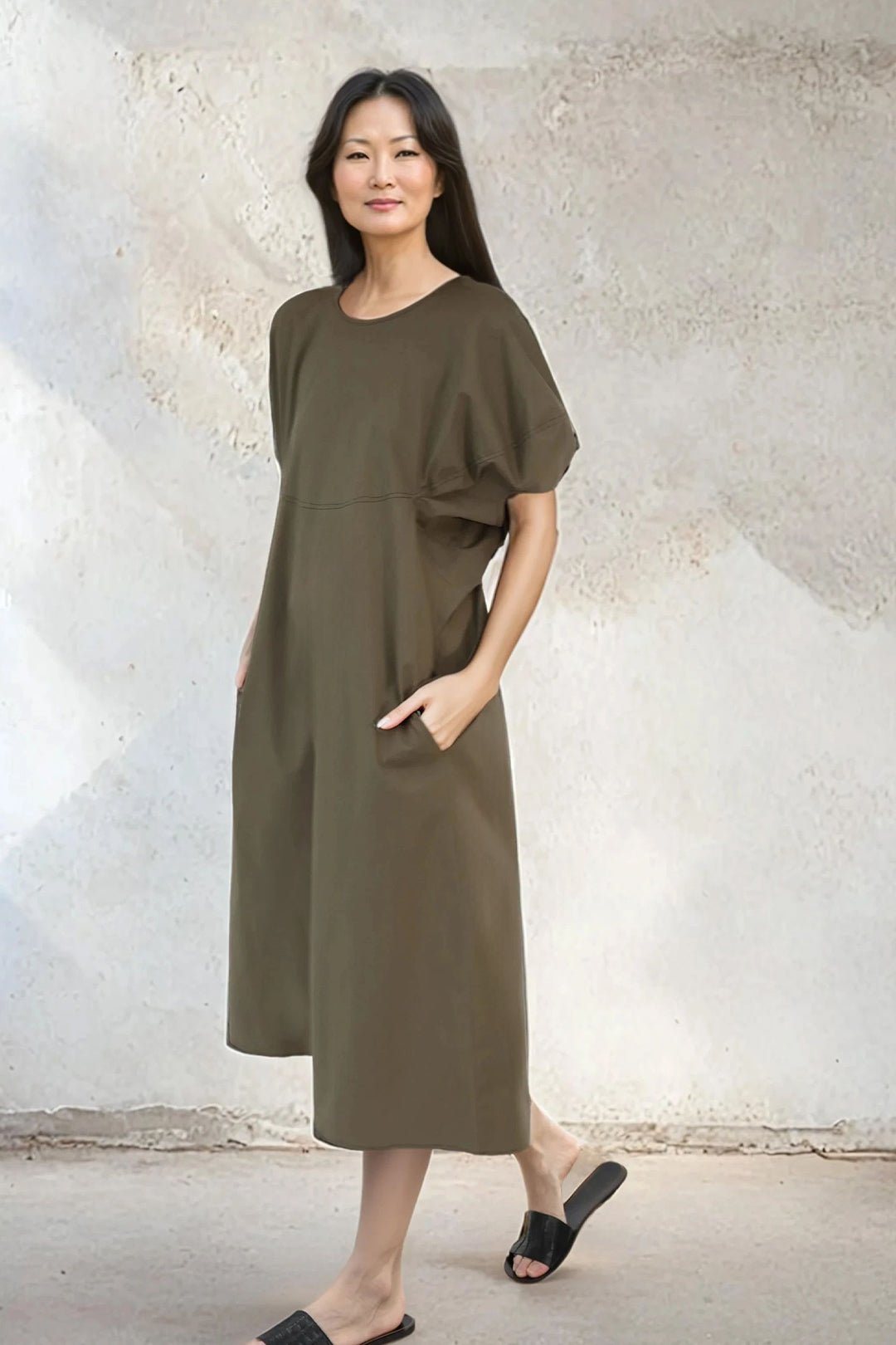 CERCHI SHORT SLEEVE DRESS IN ITALIAN COTTON - Jarbo