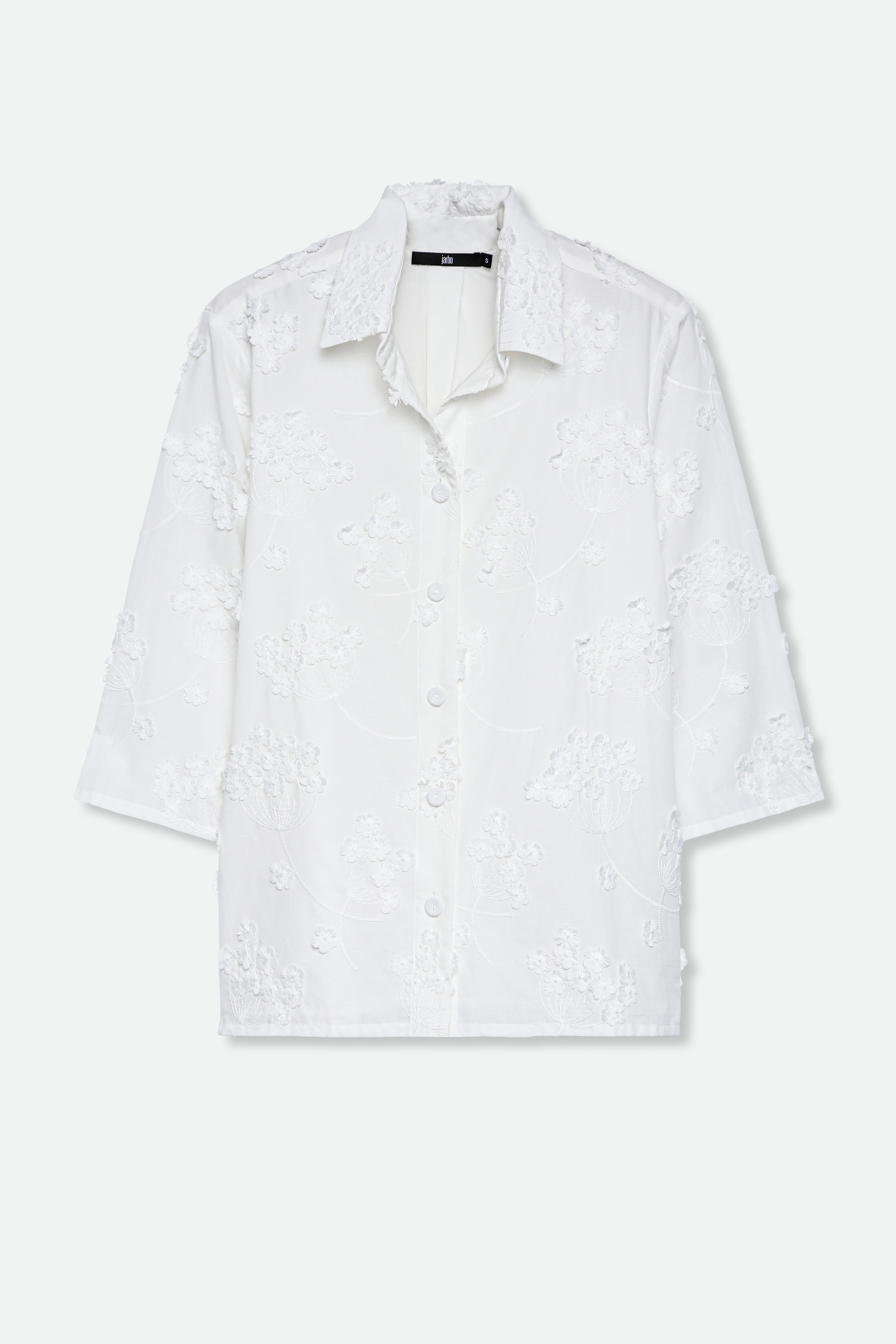 CESARE CAMP SHIRT IN ITALIAN EMBROIDERED COTTON - Jarbo