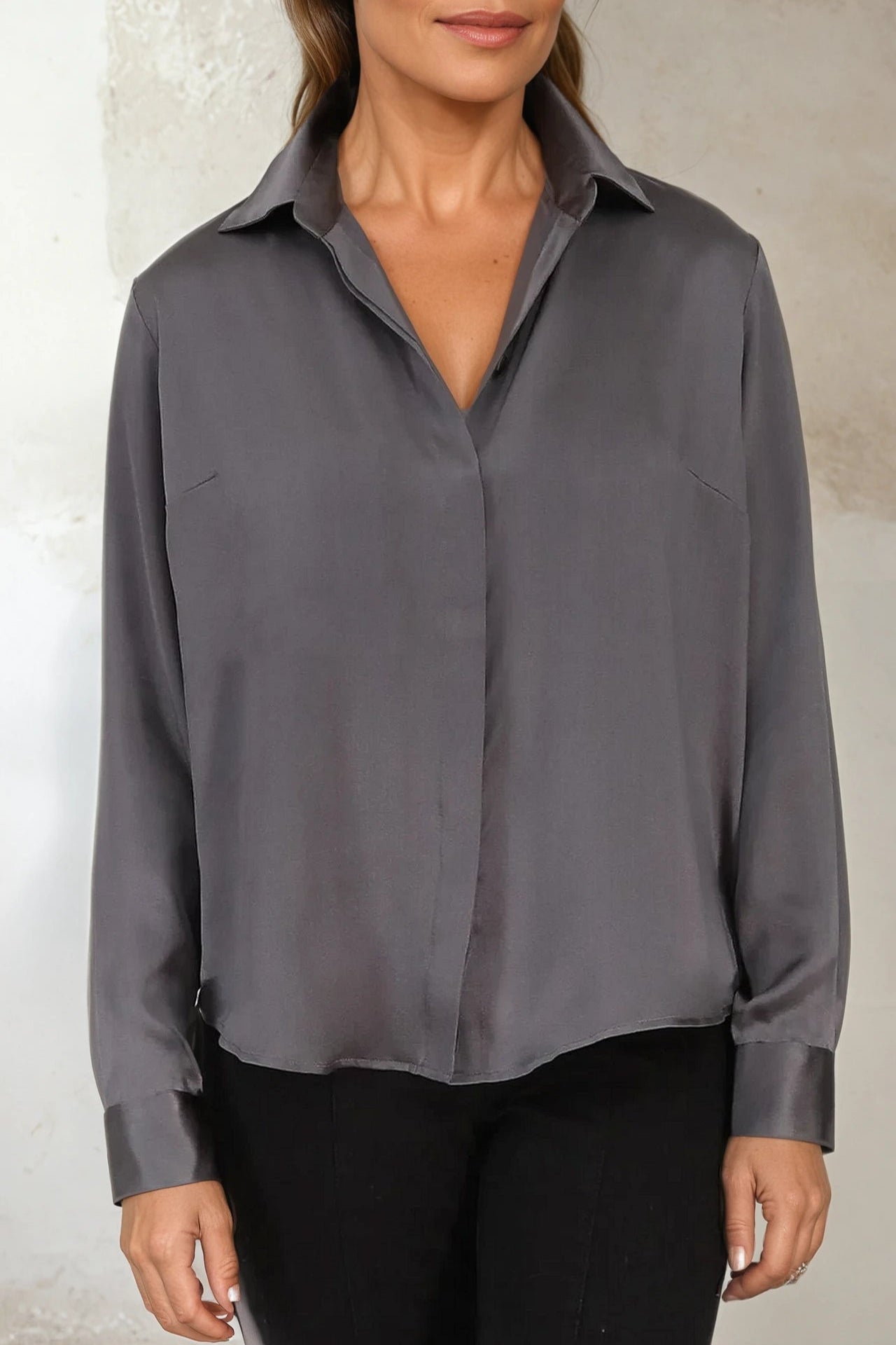 CIELO BLOUSE IN SILK CHARMEUSE - Jarbo