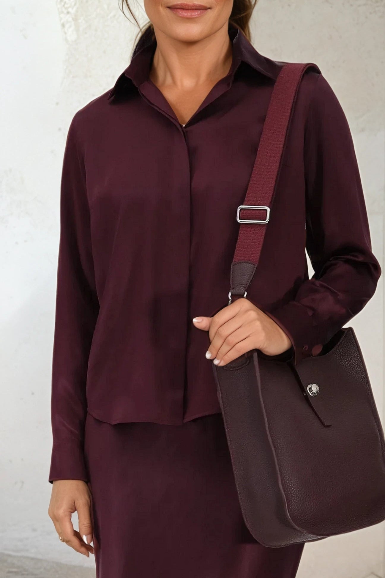 CIELO BLOUSE IN SILK CHARMEUSE - Jarbo