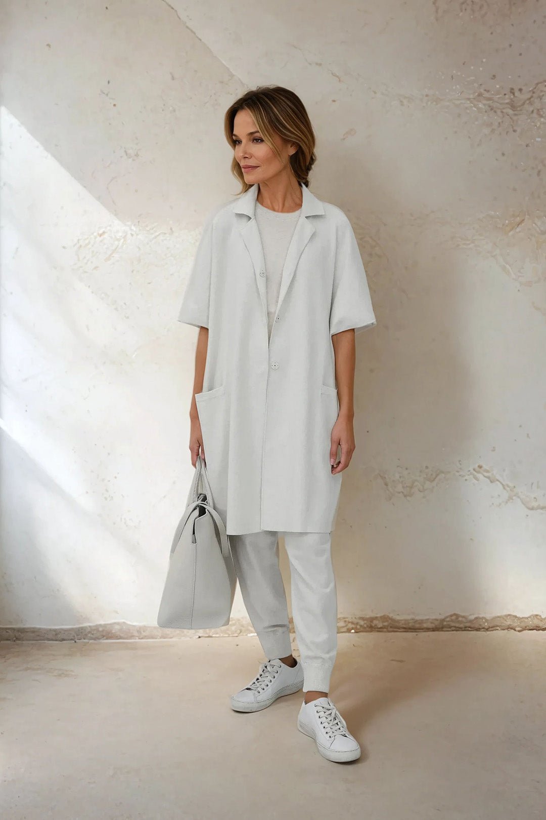 CLEO COAT IN KNIT PIMA COTTON IN HEATHER - Jarbo