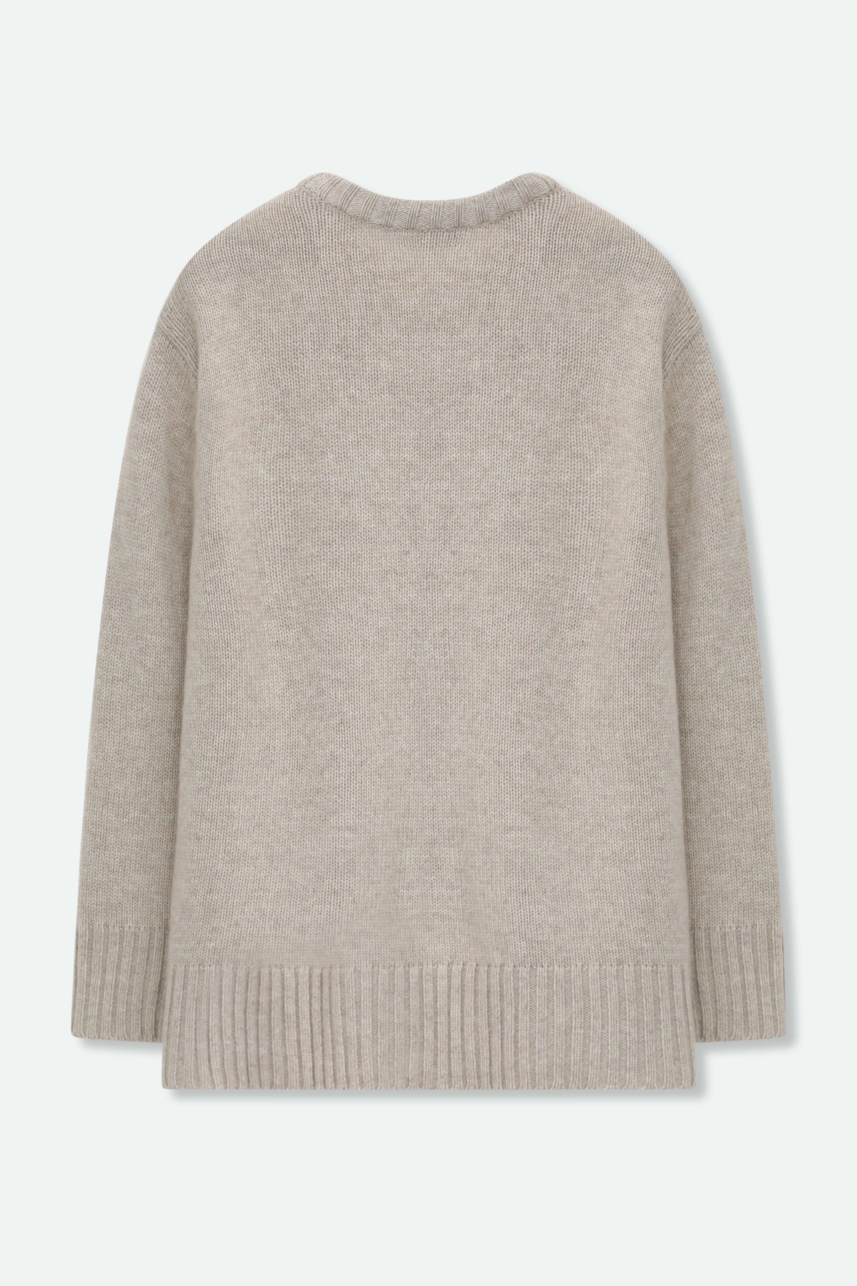 COLETTE CREWNECK SWEATER IN CASHMERE MERINO 4 PLY KNIT - Jarbo