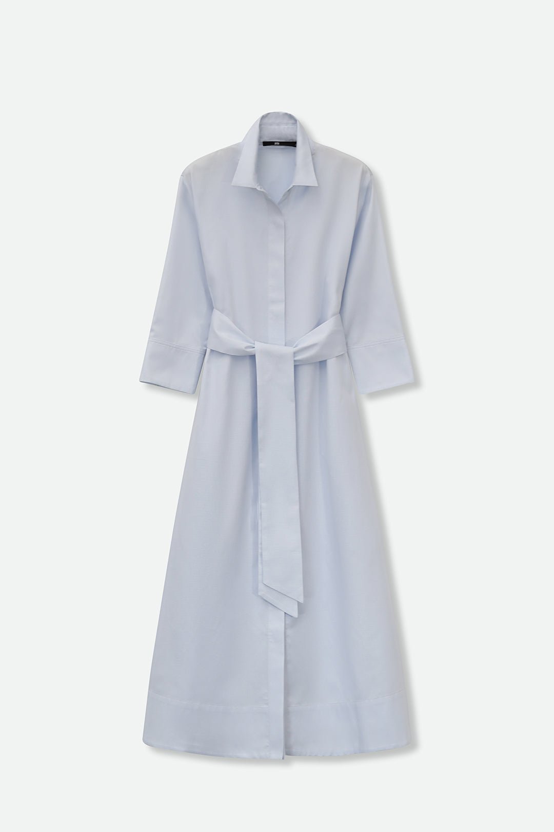 DANNI DRESS IN ITALIAN COTTON JACQUARD BLUE PEBBLE - Jarbo
