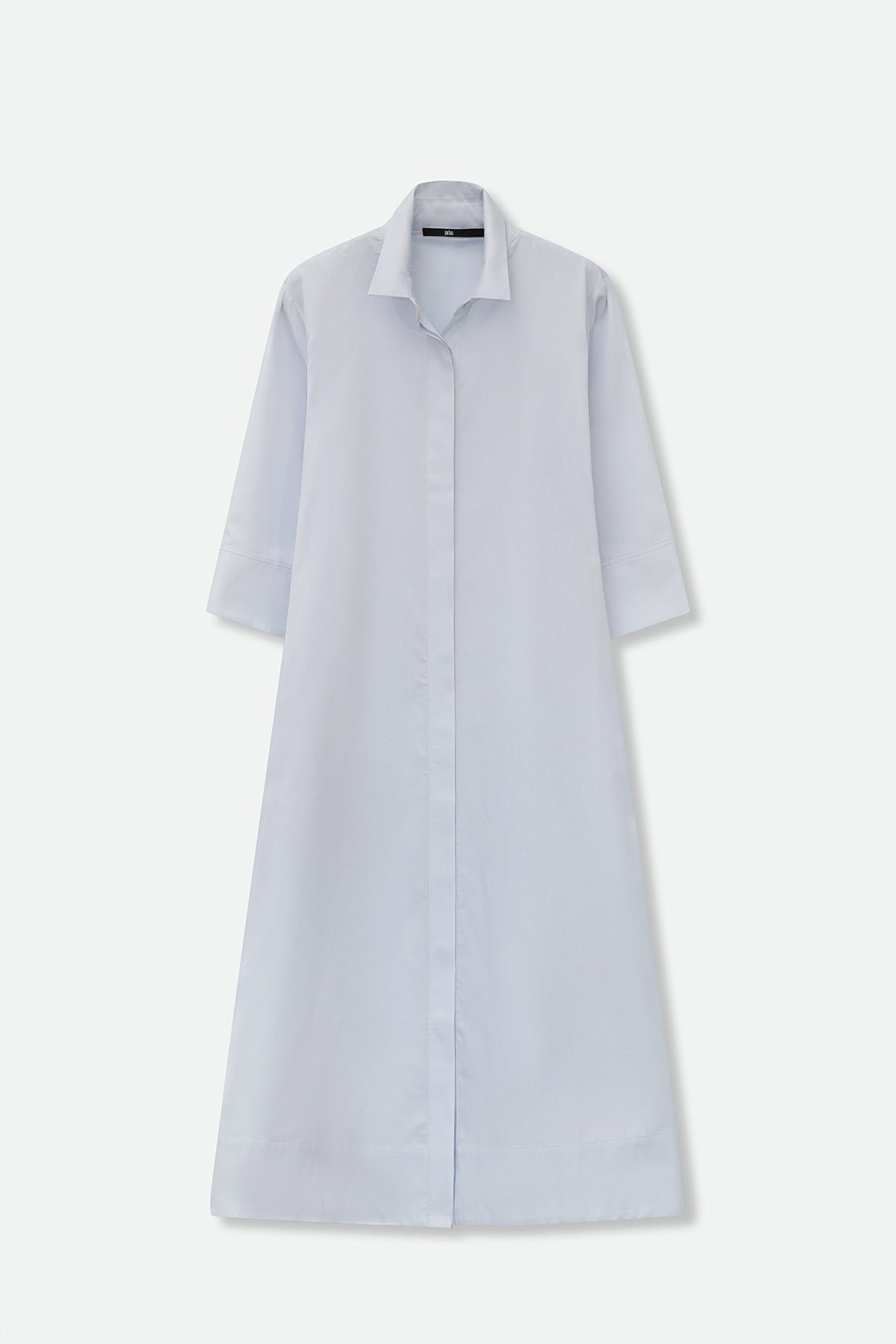 DANNI DRESS IN ITALIAN COTTON JACQUARD BLUE PEBBLE - Jarbo