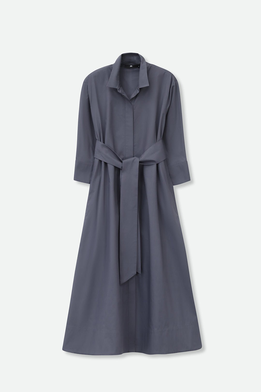 DANNI DRESS IN ITALIAN COTTON SLATE CHARCOAL - Jarbo